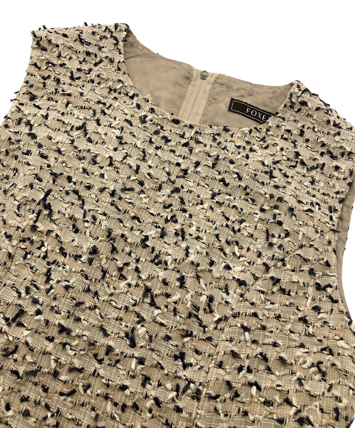 中古・古着通販】FOXEY (フォクシー) ノースリーブツイードワンピース