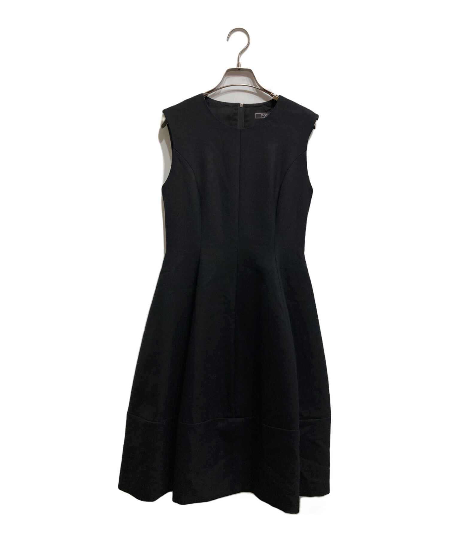 フォクシーブラックノースリーブ ワンピース L 中古・古着通販】FOXEY (フォクシー) ノースリーブワンピース ブラック