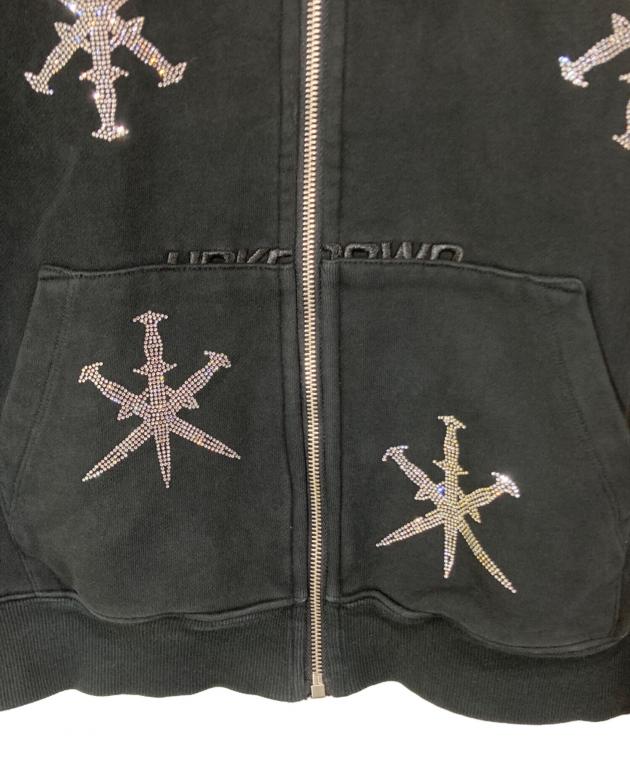 【新品未使用】アンノウン ラインストーンジップフーディ S 中古・古着通販】Unknown (アンノウン) ラインストーンジップパーカー