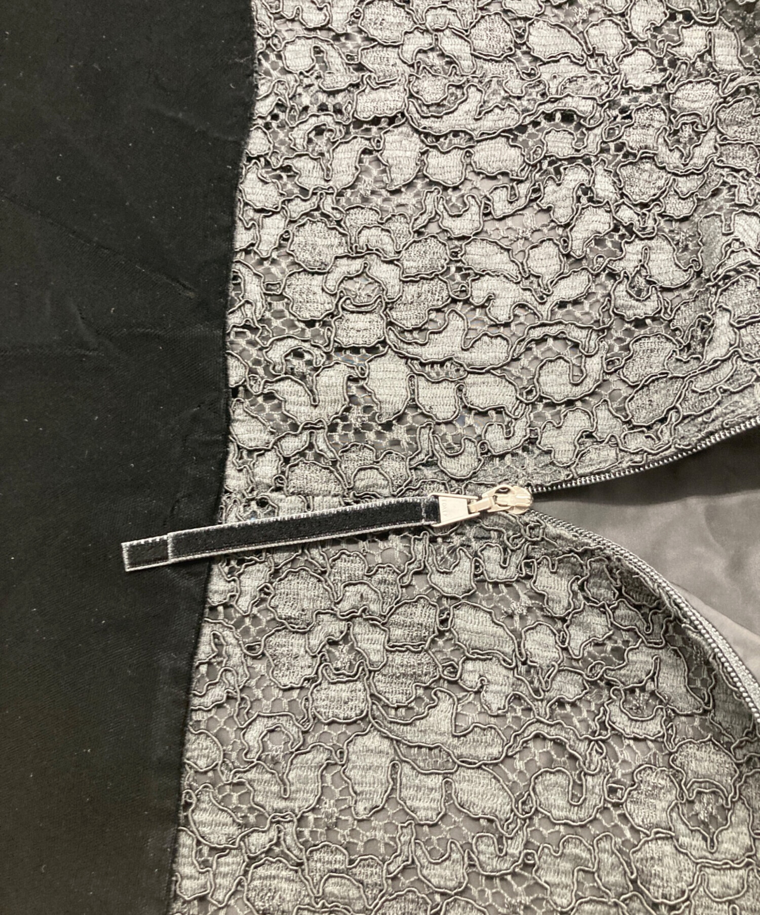 中古・古着通販】FOXEY (フォクシー) レースベロアコンビワンピース