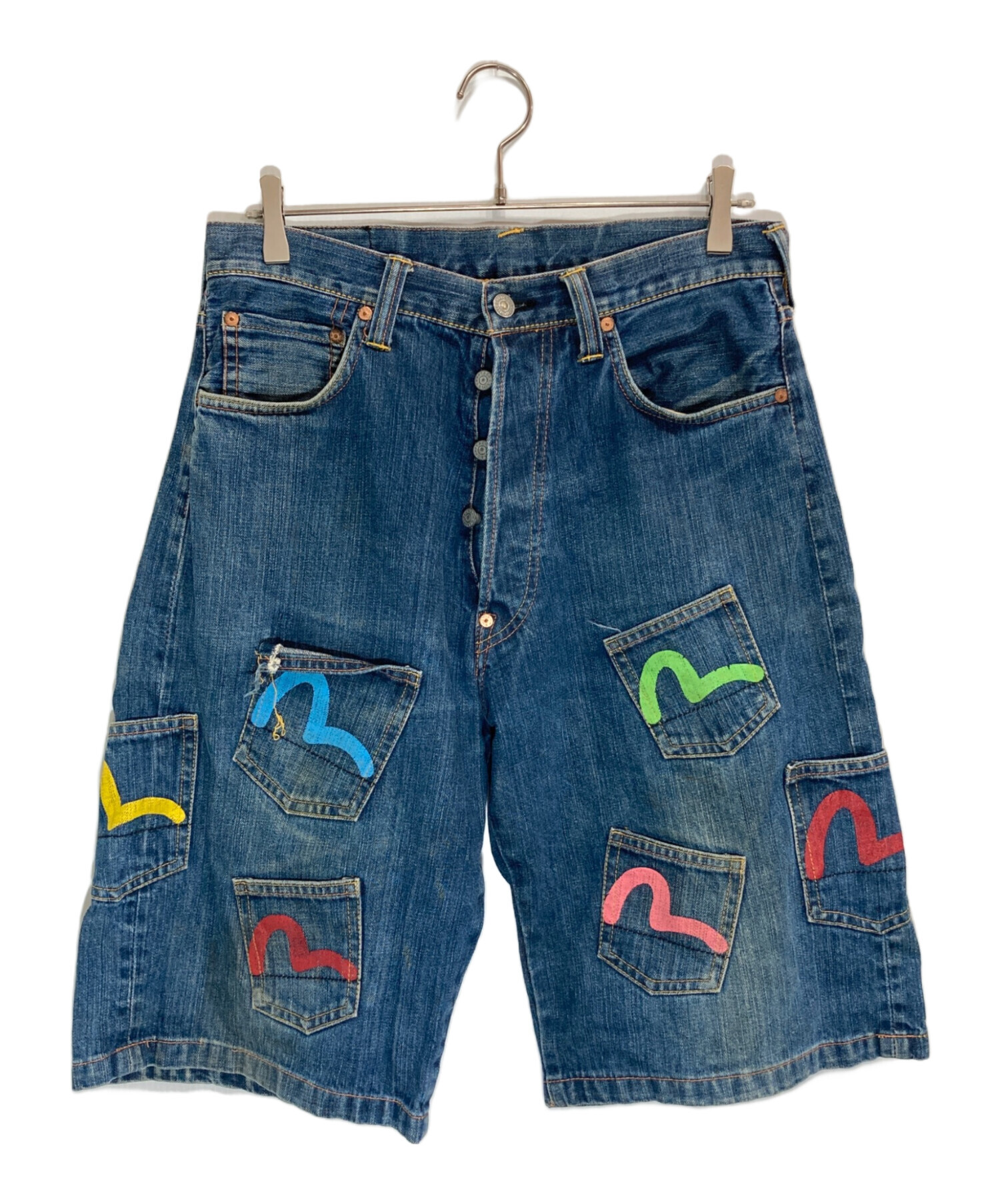 中古・古着通販】EVISU (エヴィス) メニーポケットデニムハーフパンツ
