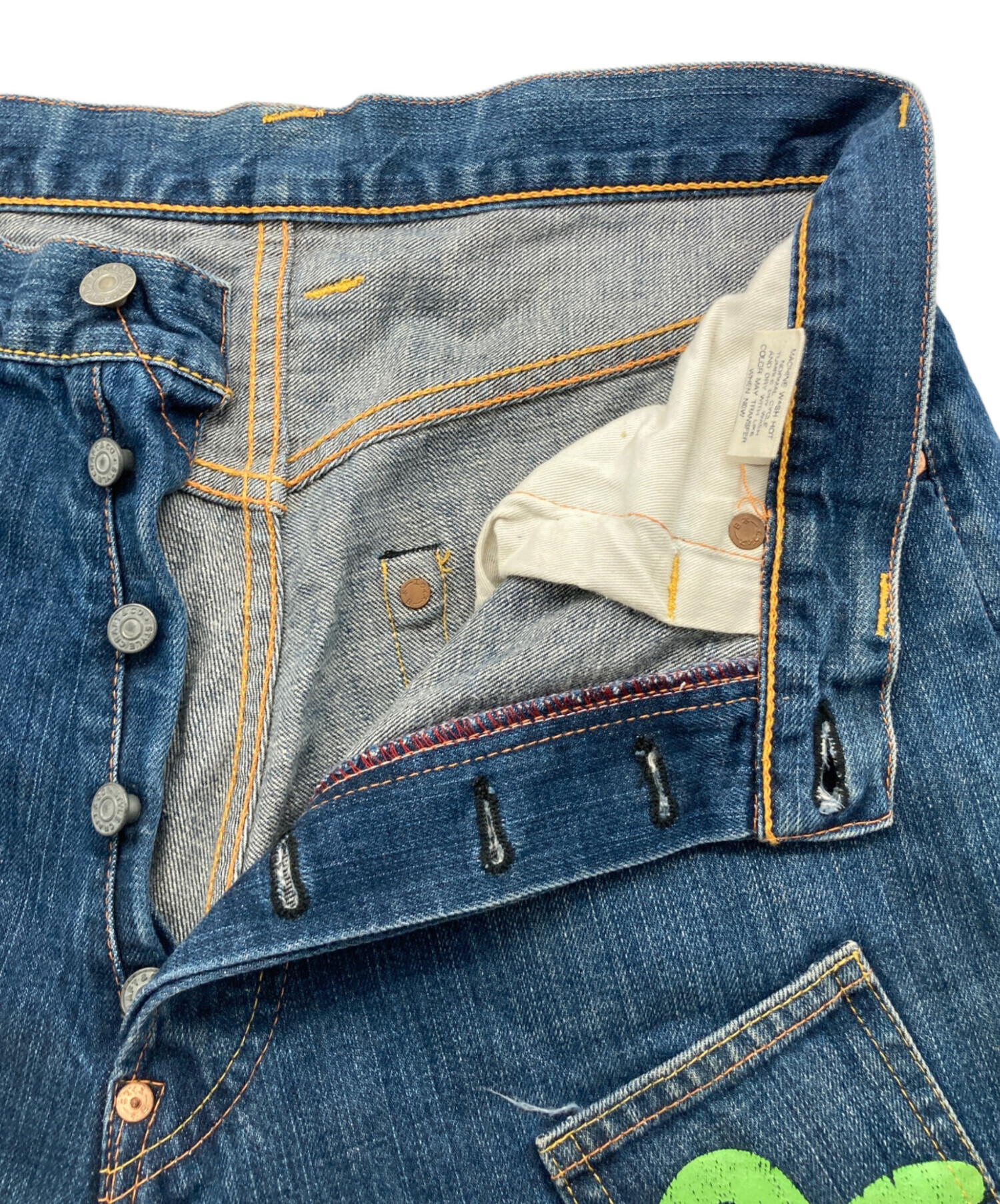 最終価格】【汚有】EVISU デニムハーフパンツ サイズ34 EVISU エヴィス 