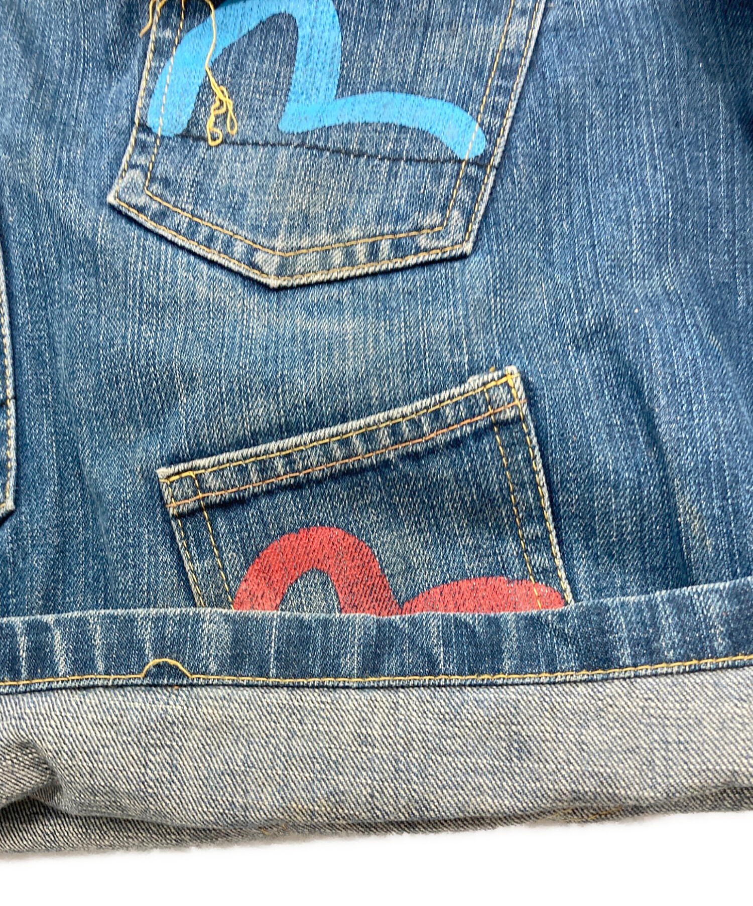 中古・古着通販】EVISU (エヴィス) メニーポケットデニムハーフパンツ 