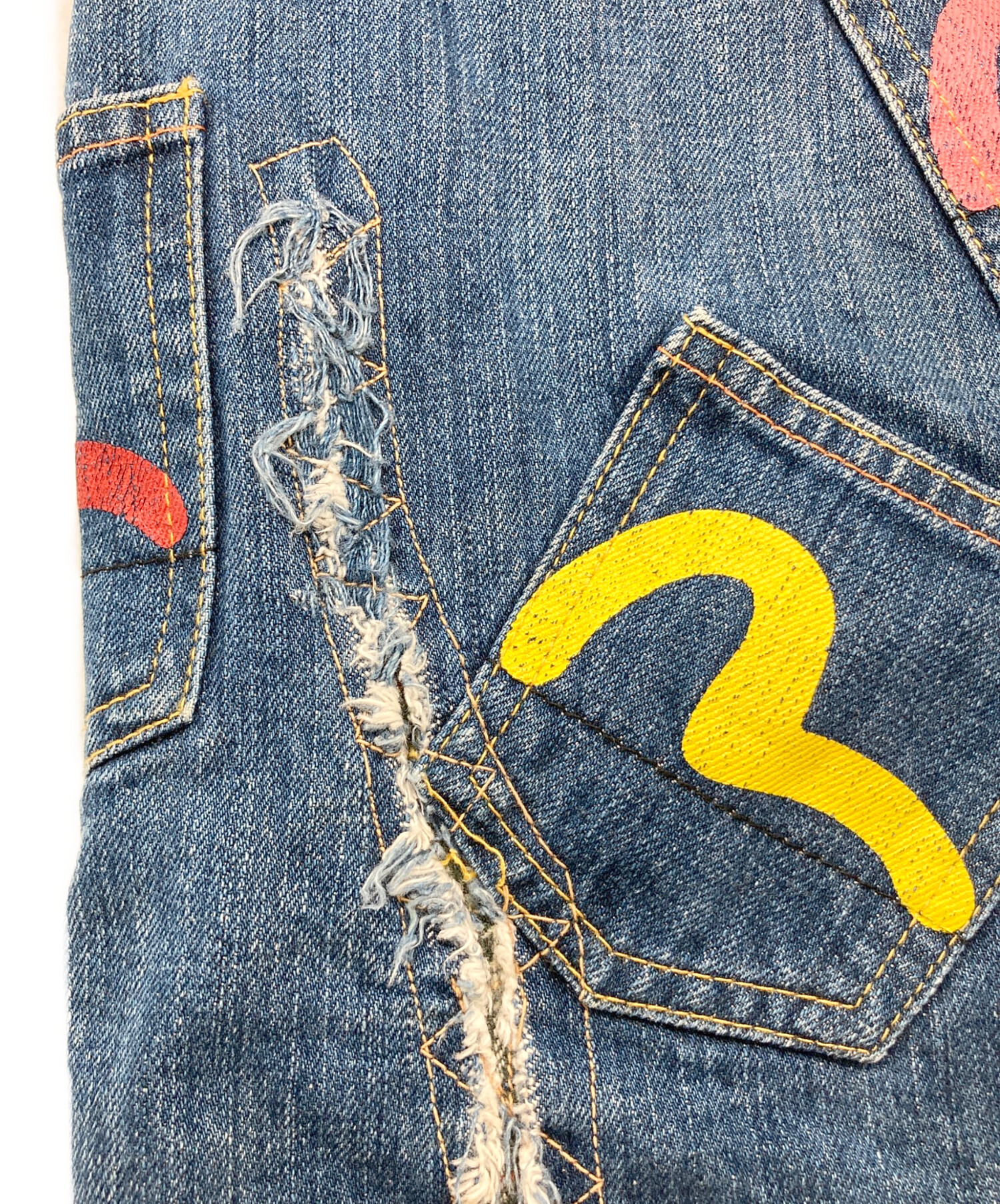 中古・古着通販】EVISU (エヴィス) メニーポケットデニムハーフパンツ 