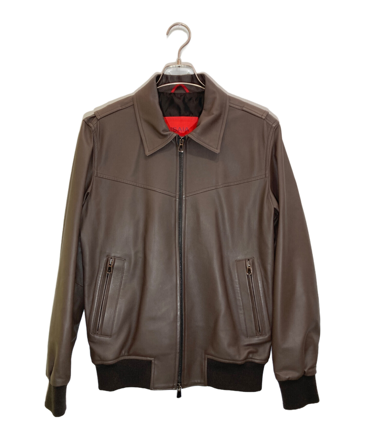 中古・古着通販】ISAIA (イザイア) FLIGHT JACKET ブラウン サイズ:46