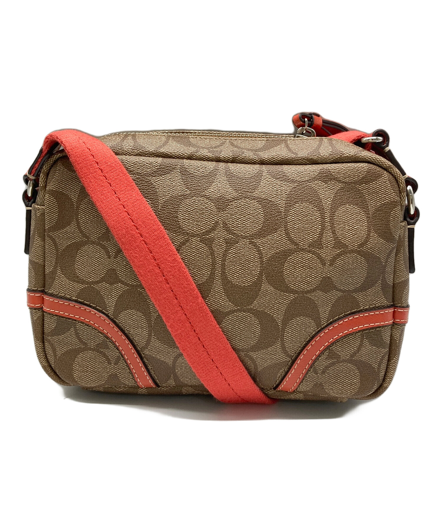 中古・古着通販】COACH (コーチ) ショルダーバッグ ブラウン×オレンジ 