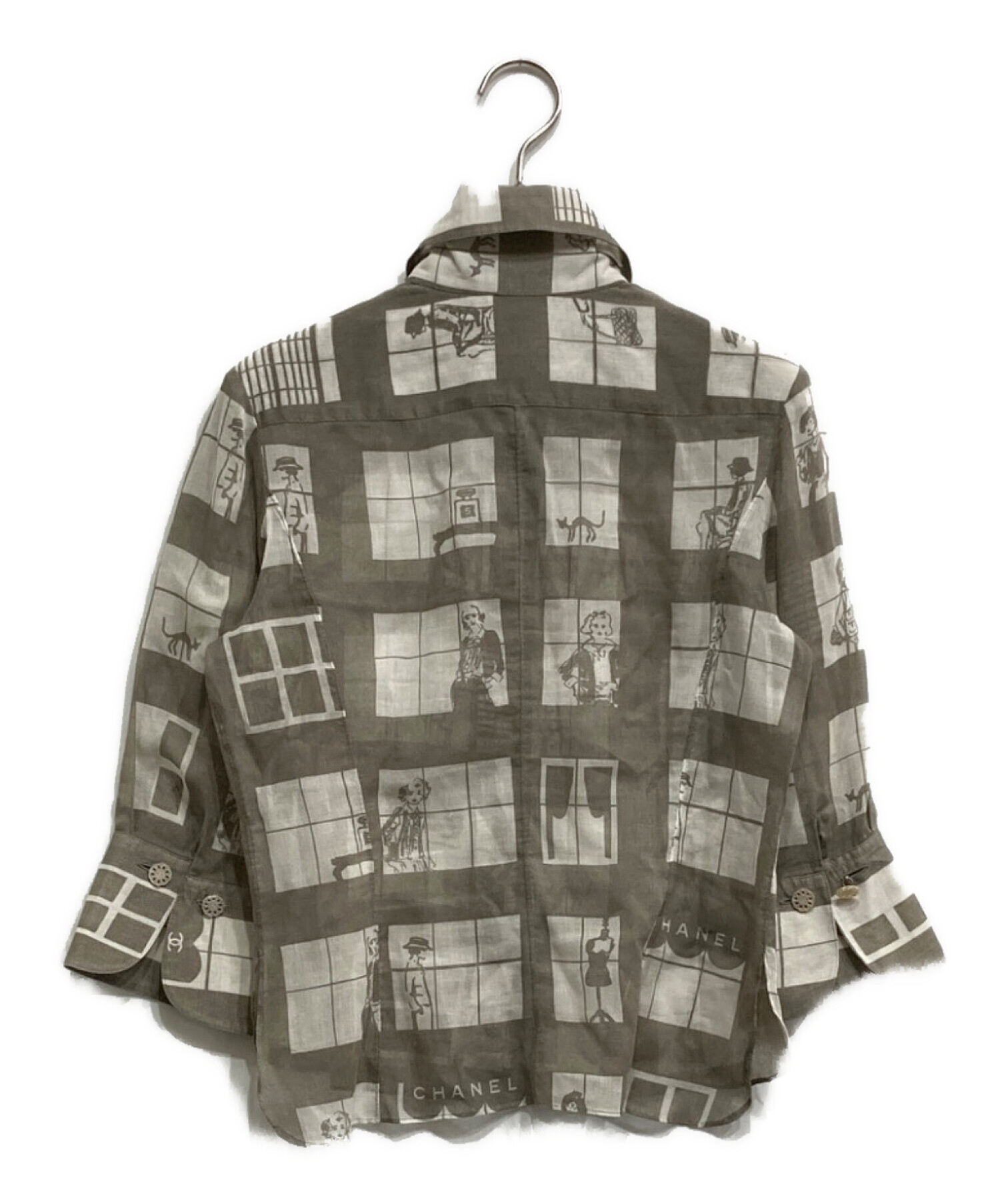 CHANEL  シャネル　シースルー　レディース　シャツ　サイズ34 中古・古着通販】CHANEL (シャネル) ウィンドウズラインシアーシャツ