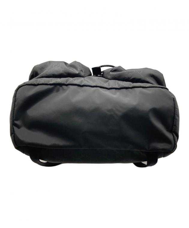 【超美品】GUCCI グッチ GG ナイロン バックパック ブラック 中古・古着通販】GUCCI (グッチ) GGナイロン ナイロン×レザー