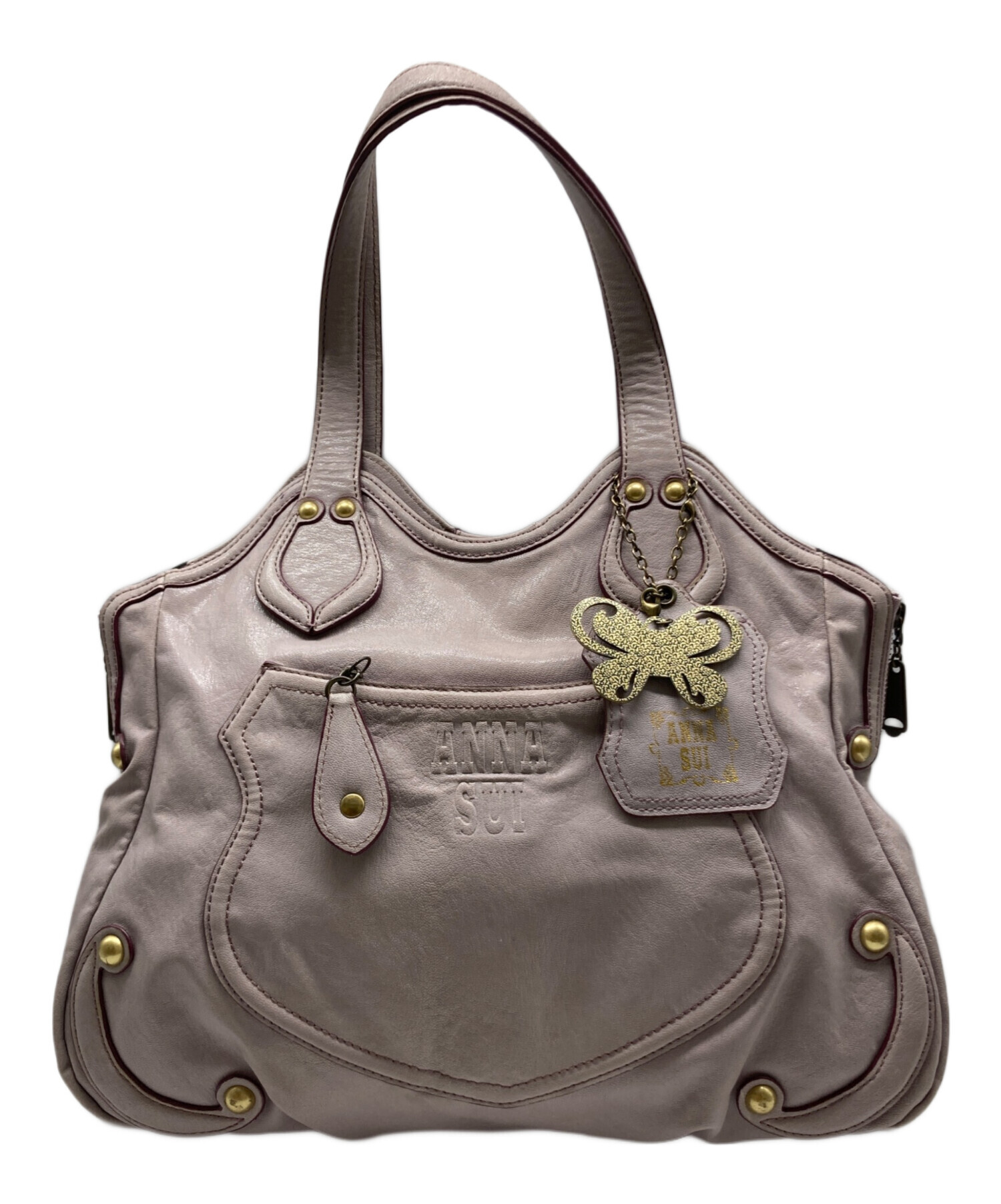 ANNAS SUI アナスイ　レザーバッグ　Balenciaga 中古・古着通販】ANNA SUI (アナスイ) レザートートバッグ ピンク