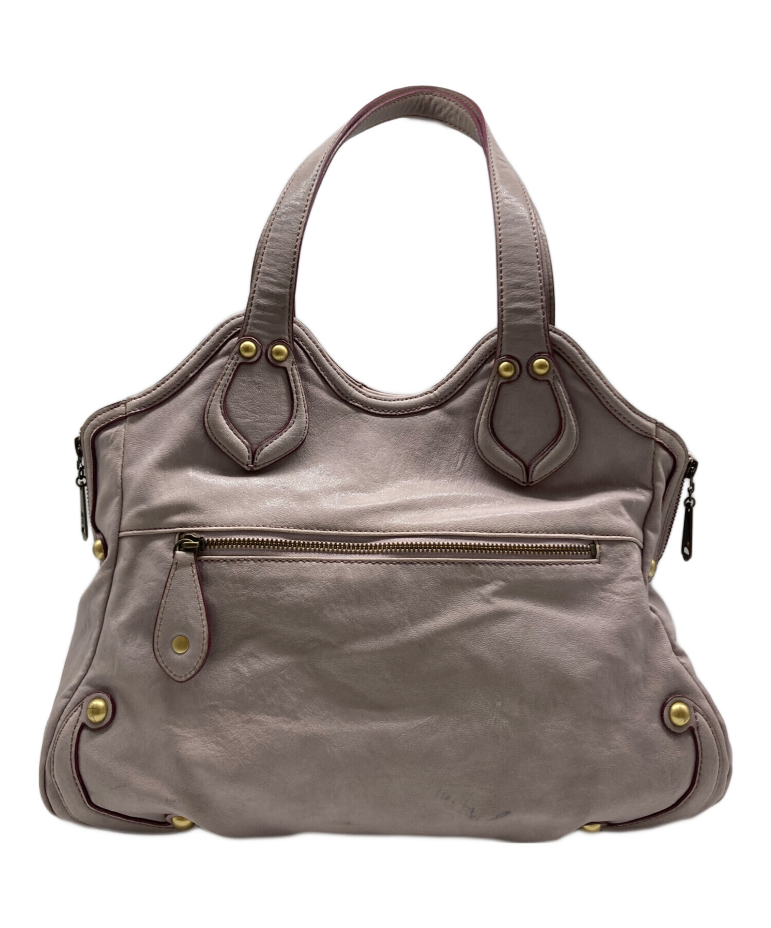 中古・古着通販】ANNA SUI (アナスイ) レザートートバッグ ピンク