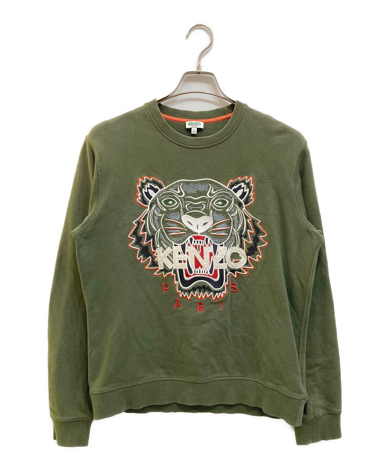 中古・古着通販】KENZO (ケンゾー) タイガー刺繍スウェット オリーブ 