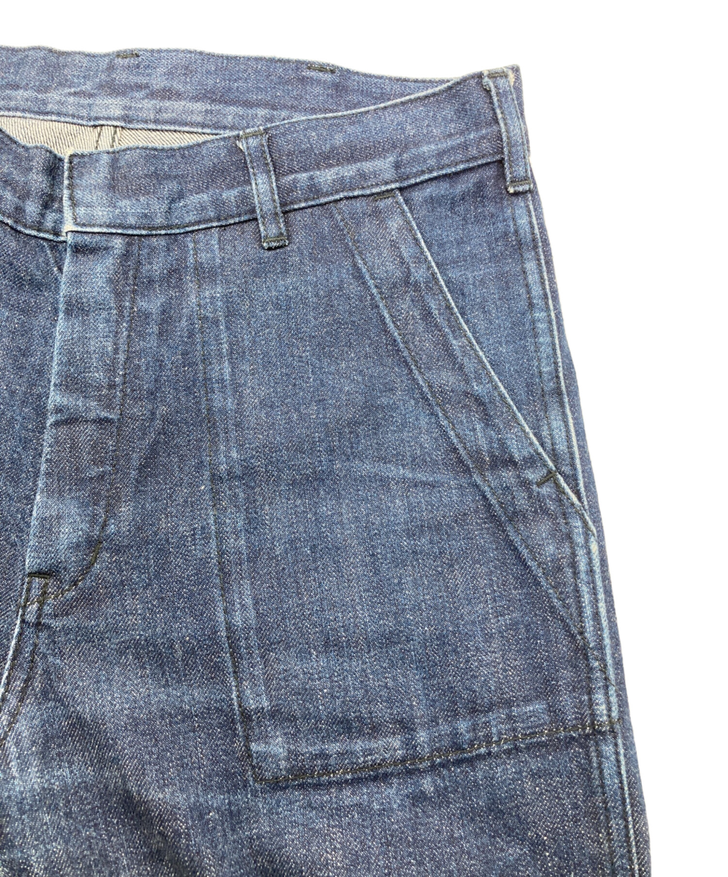 中古・古着通販】HYKE (ハイク) ベイカーデニムパンツ インディゴ