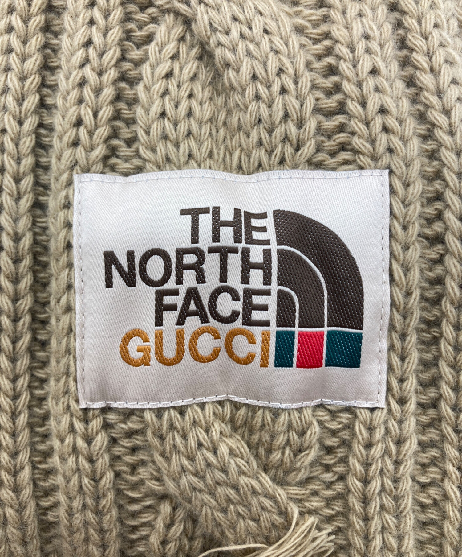 【美品】 GUCCI ベージュ フリンジ マフラー 中古・古着通販】GUCCI (グッチ) THE NORTH FACE (ザ ノース フェイス