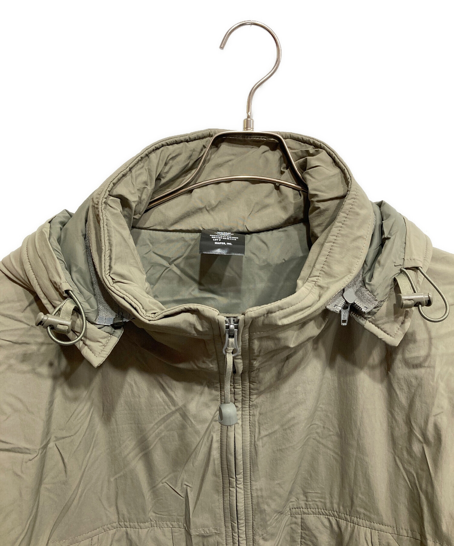 美品】WAIPER.INC メンズ ダウンジャケット カーキ Lサイズ 中古・古着 