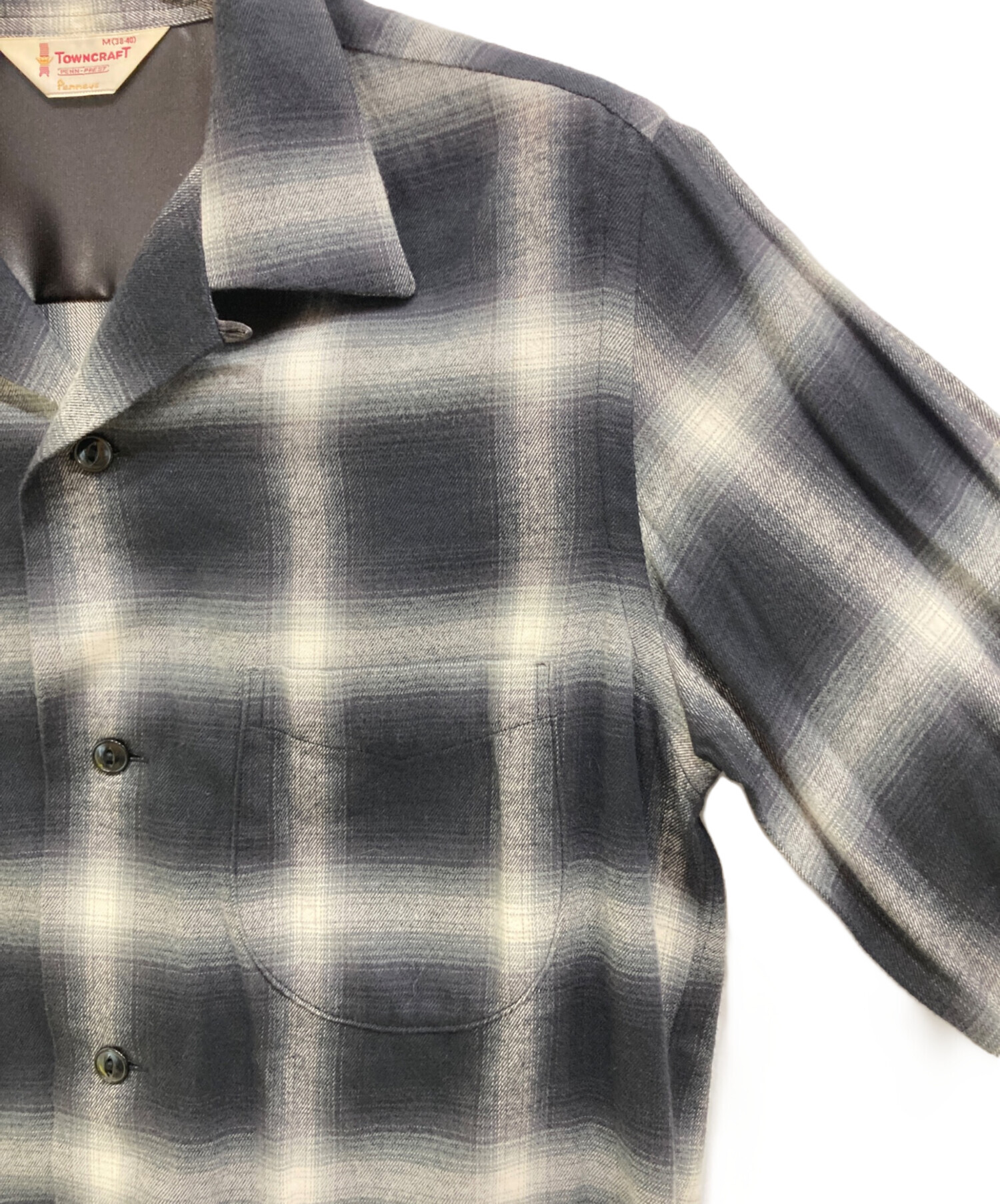 AKI様ご予約品　　　　　　未使用　TOWNCRAFT　復刻　オンブレチェック TOWNCRAFT タウンクラフト 60S 復刻 オンブレシャツ M - メルカリ