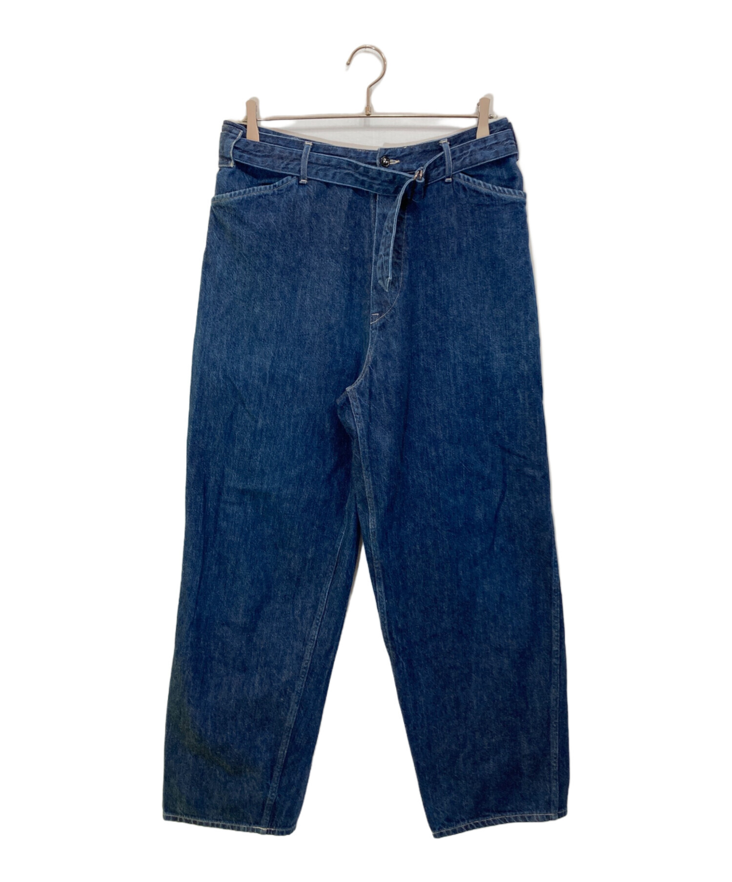 中古・古着通販】COMOLI (コモリ) ベルテッドデニムパンツ インディゴ 