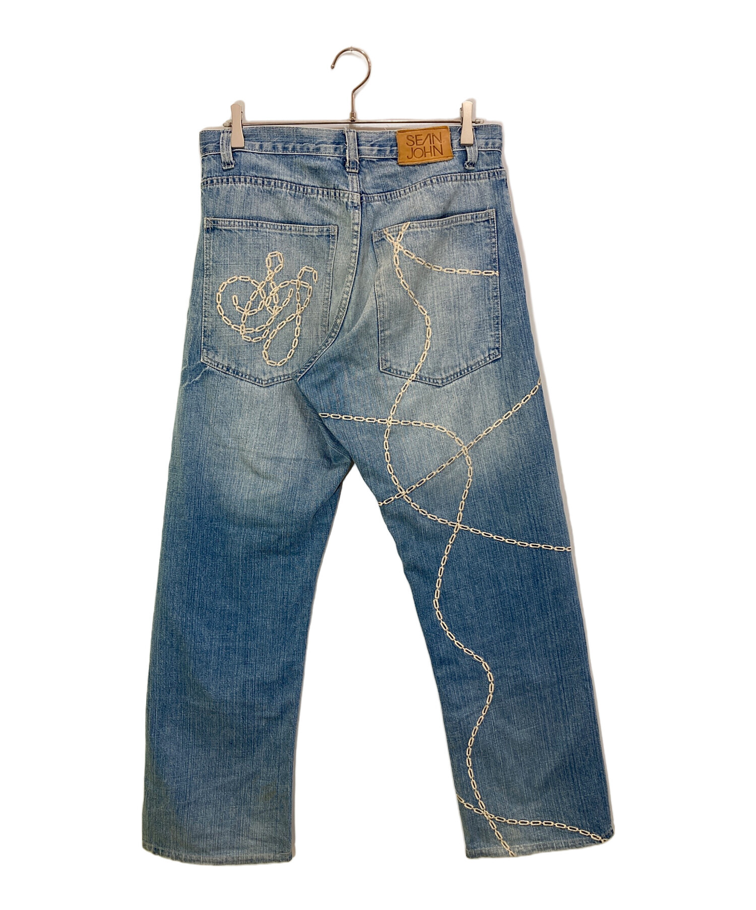 Sean John ショーンジョン　ヒップホップ　刺繍ロゴ　デニムパンツ　濃紺 中古・古着通販】SEAN JOHN (ショーンジョン) バック刺繍デニムパンツ