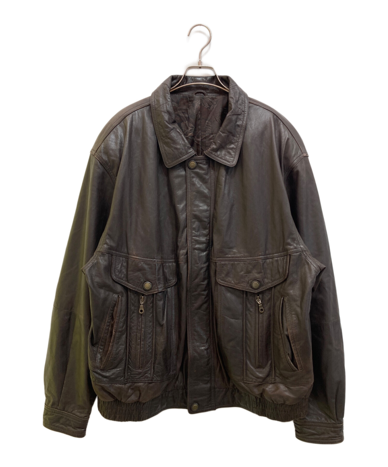 中古・古着通販】canda (シーアンドエー) オールドレザージャケット 