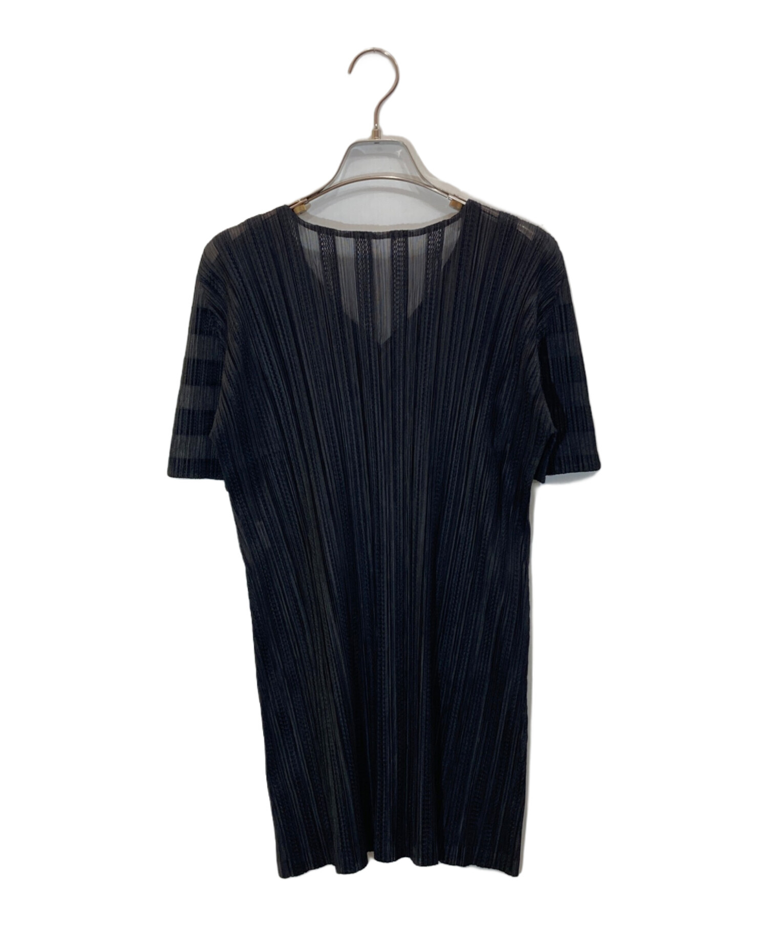 PLEATS PLEASE プリーツプリーズ ストライプ 切り替えワンピース 中古 