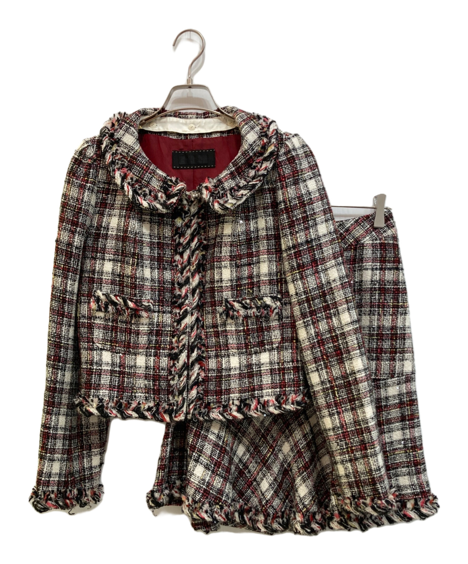 【美品】トゥービーシック ツイードジャケット セットアップ 42 中古・古着通販】TO BE CHIC (トゥービーシック) ツイードセットアップ