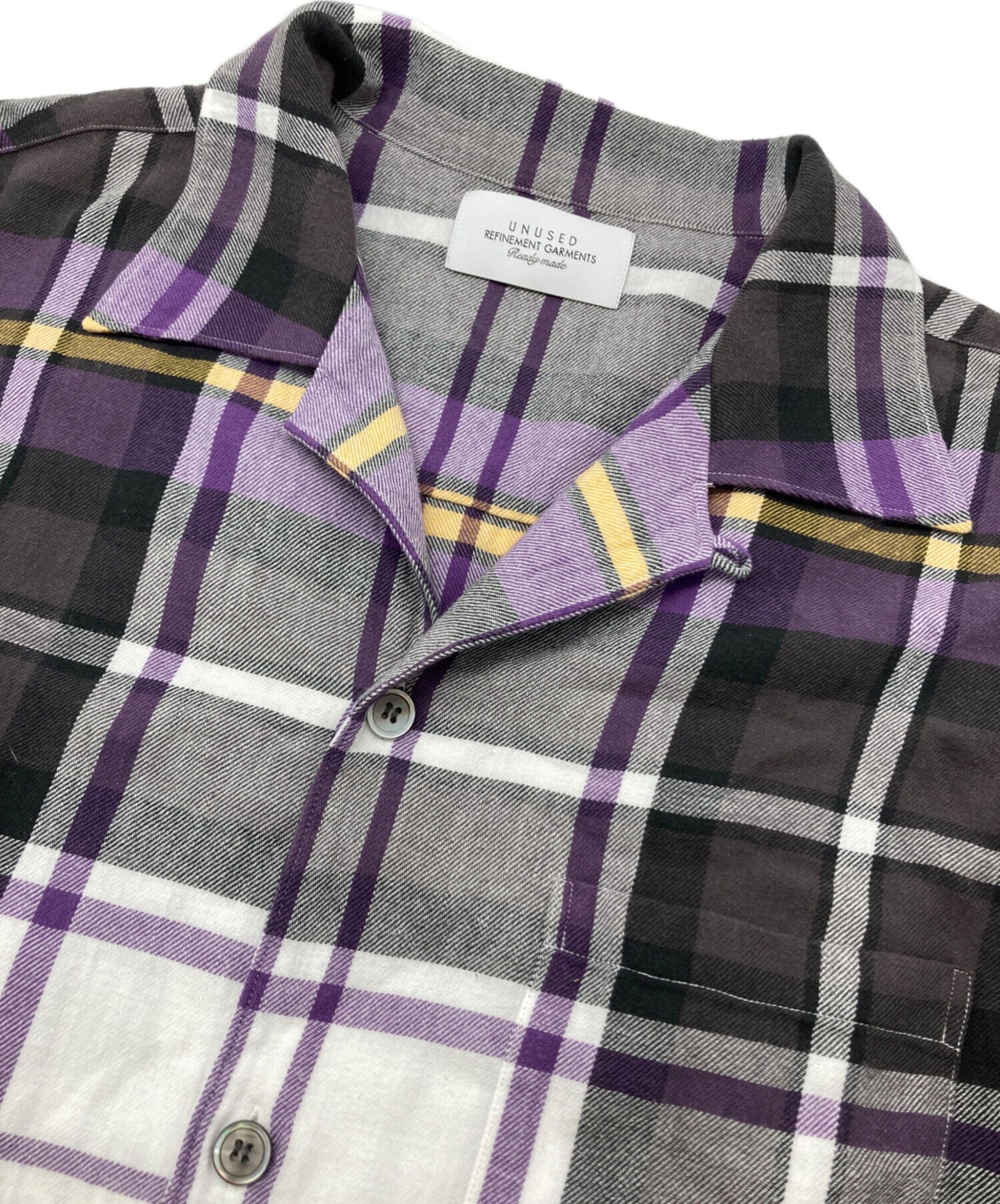中古・古着通販】UNUSED (アンユーズド) Fringe Short Sleeve Check