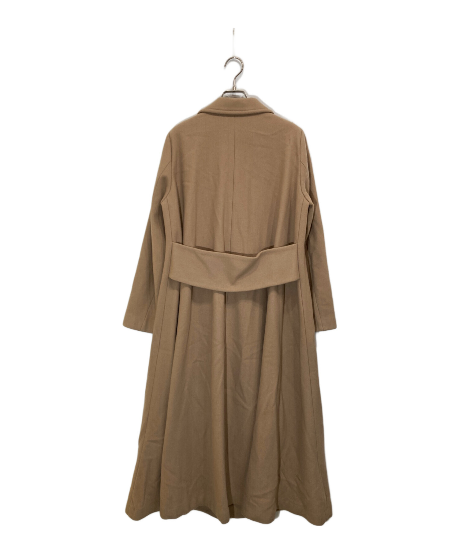 中古・古着通販】AMERI (アメリ) リトルフレアロングコート ベージュ