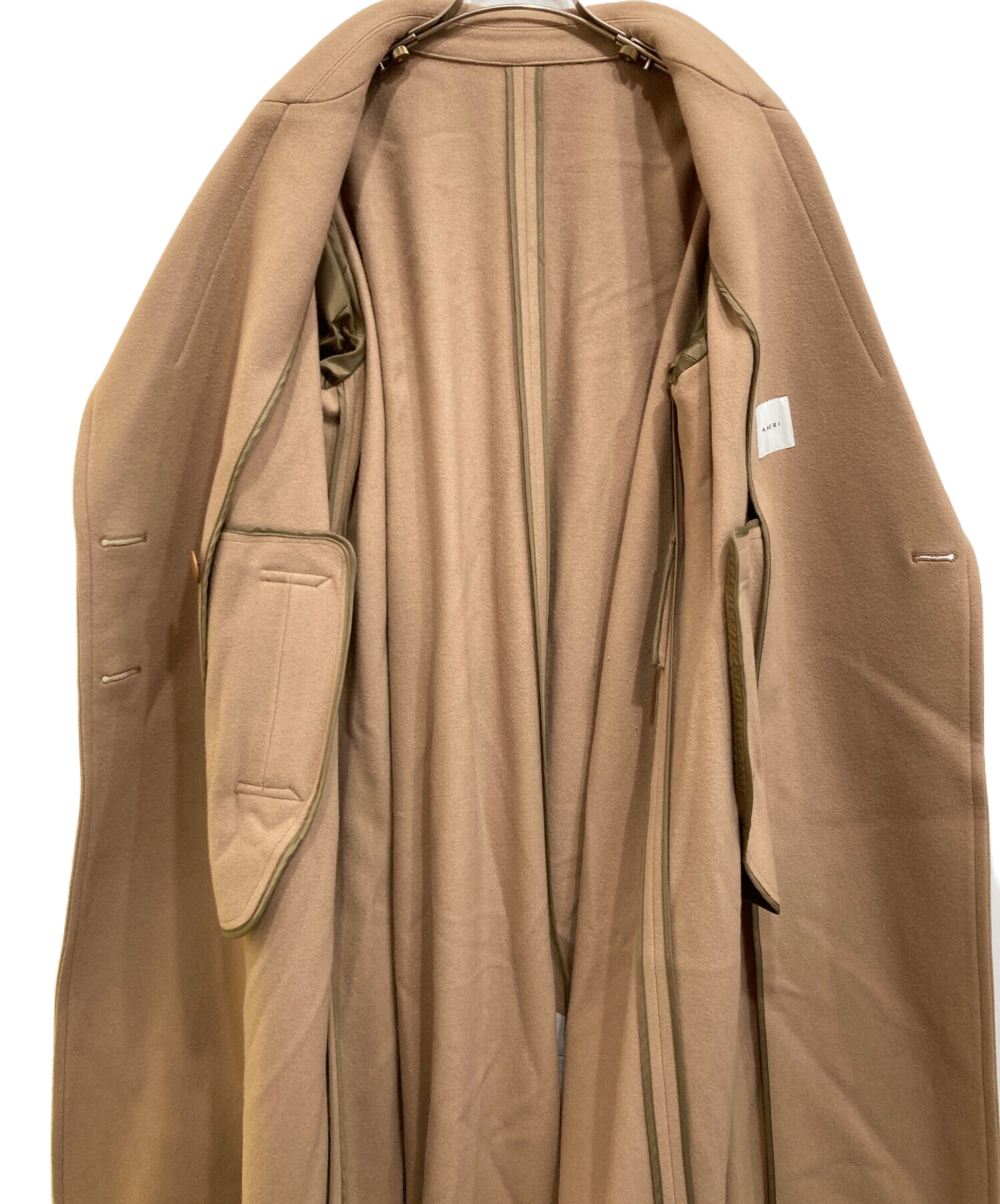 中古・古着通販】AMERI (アメリ) リトルフレアロングコート ベージュ