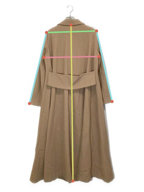 中古・古着通販】AMERI (アメリ) リトルフレアロングコート ベージュ