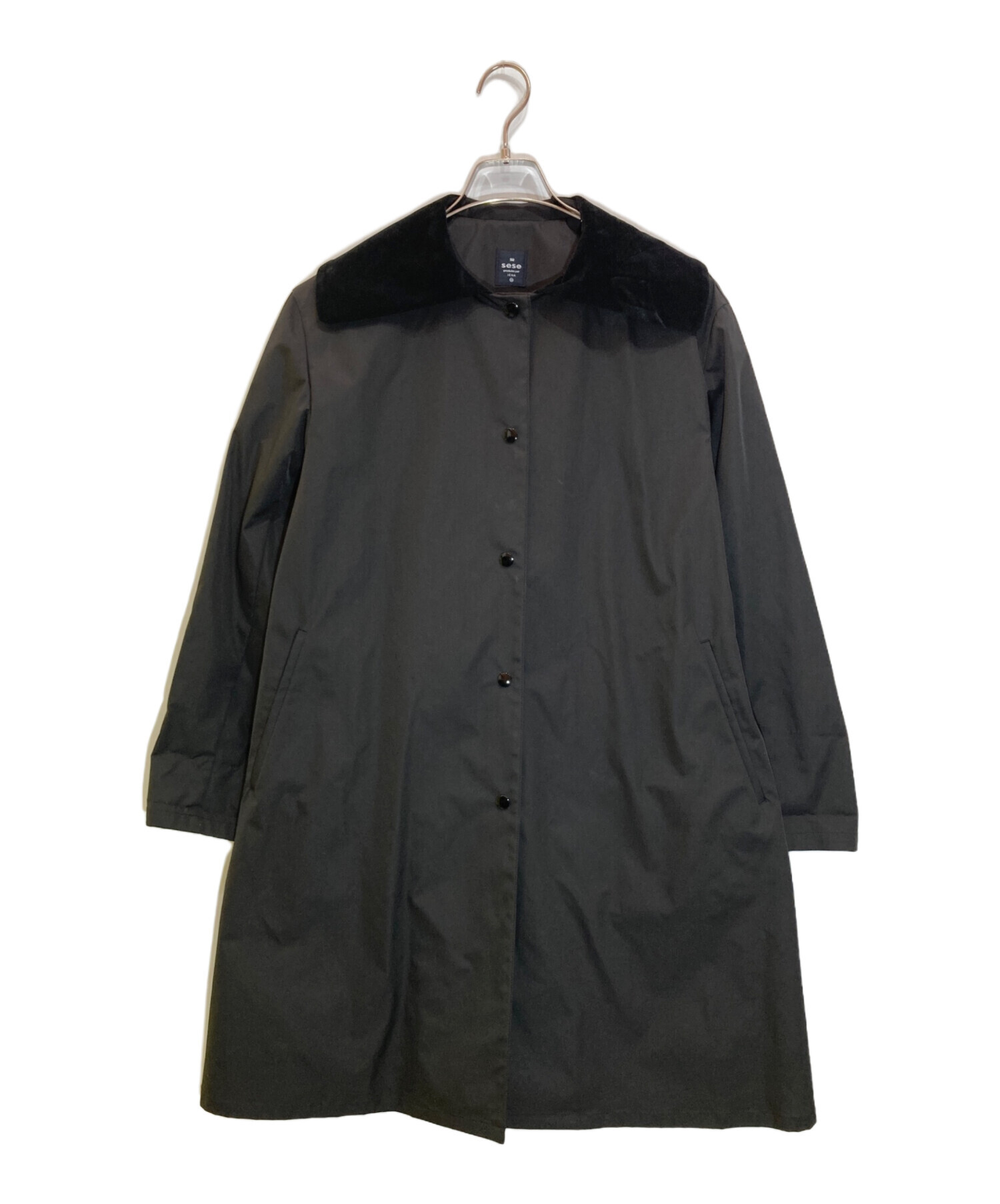 中古・古着通販】IENA (イエナ) sese (セセ) PE ロングコート ブラック