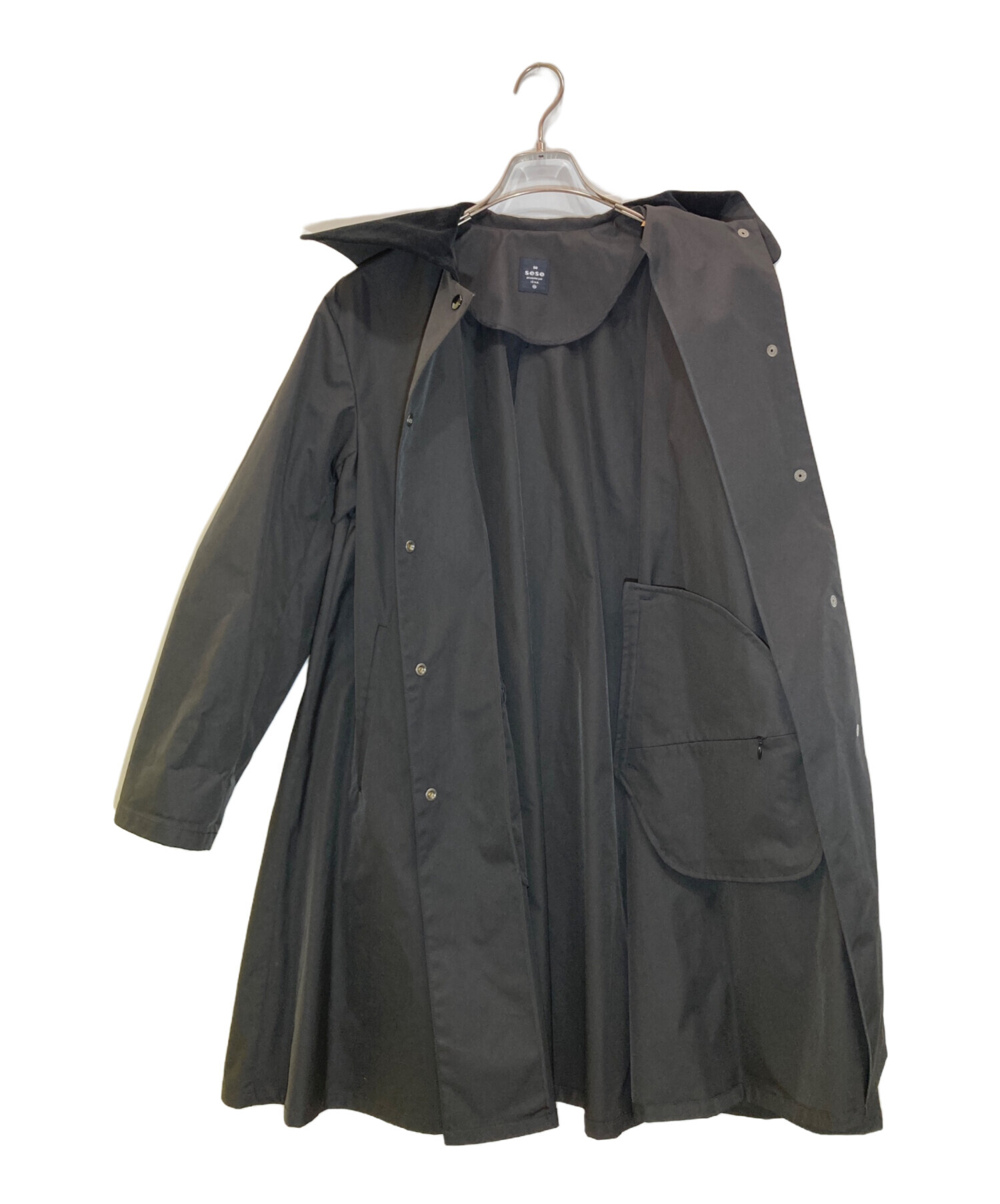 中古・古着通販】IENA (イエナ) sese (セセ) PE ロングコート ブラック 