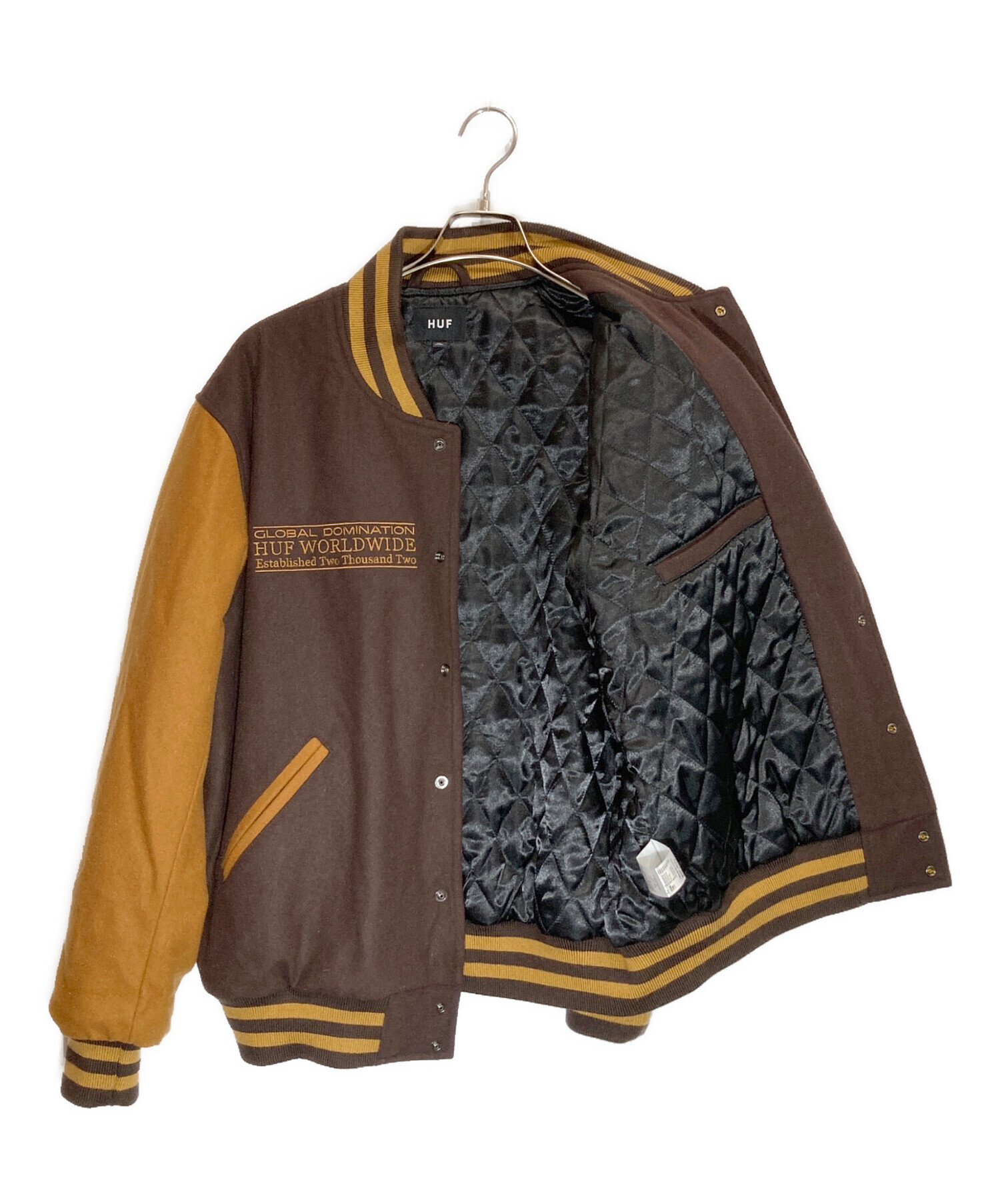 中古・古着通販】HUF (ハフ) HARRISON VARSITY JACKET ブラウン サイズ