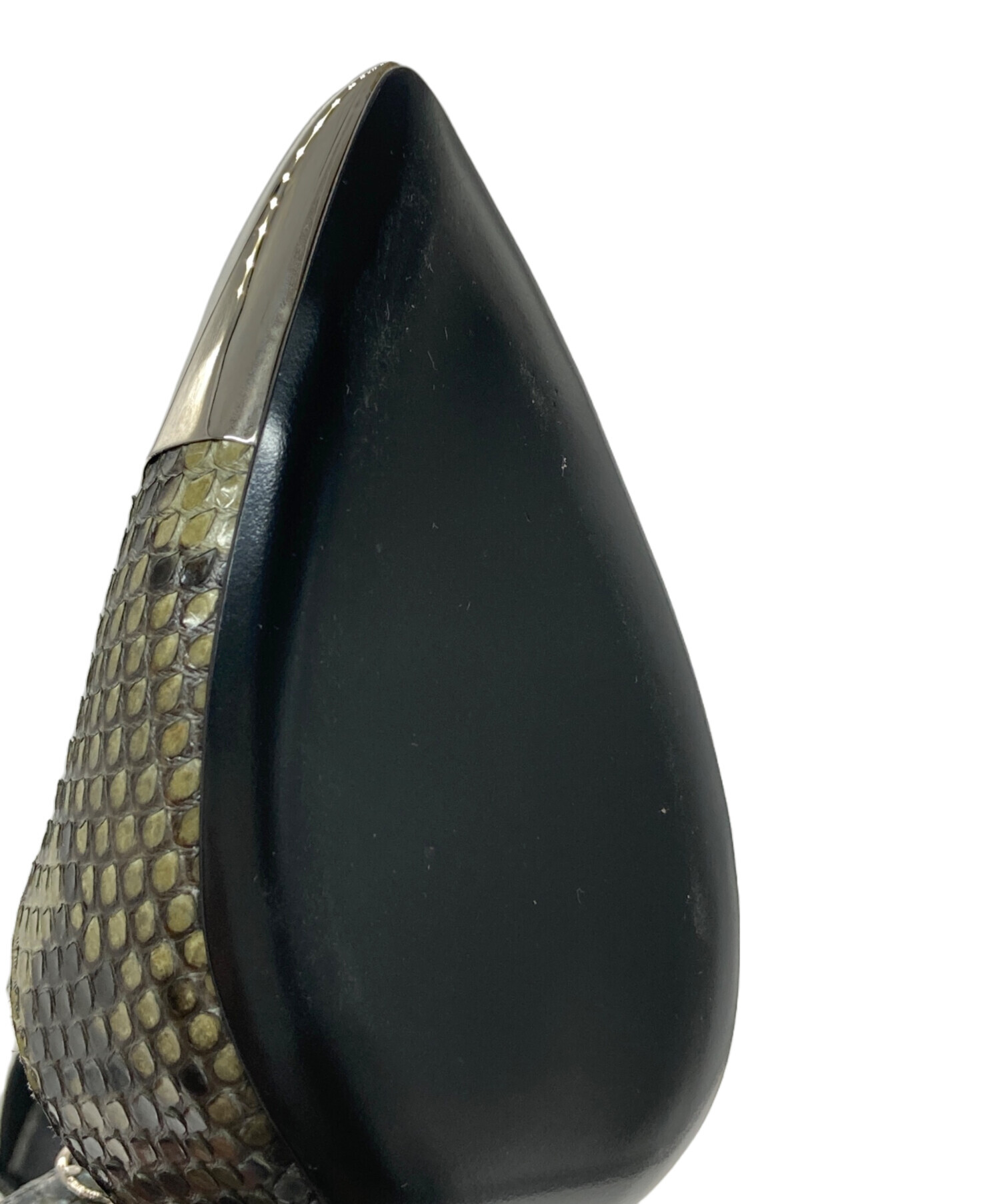 中古・古着通販】CELINE (セリーヌ) パイソンヒールパンプス カーキ