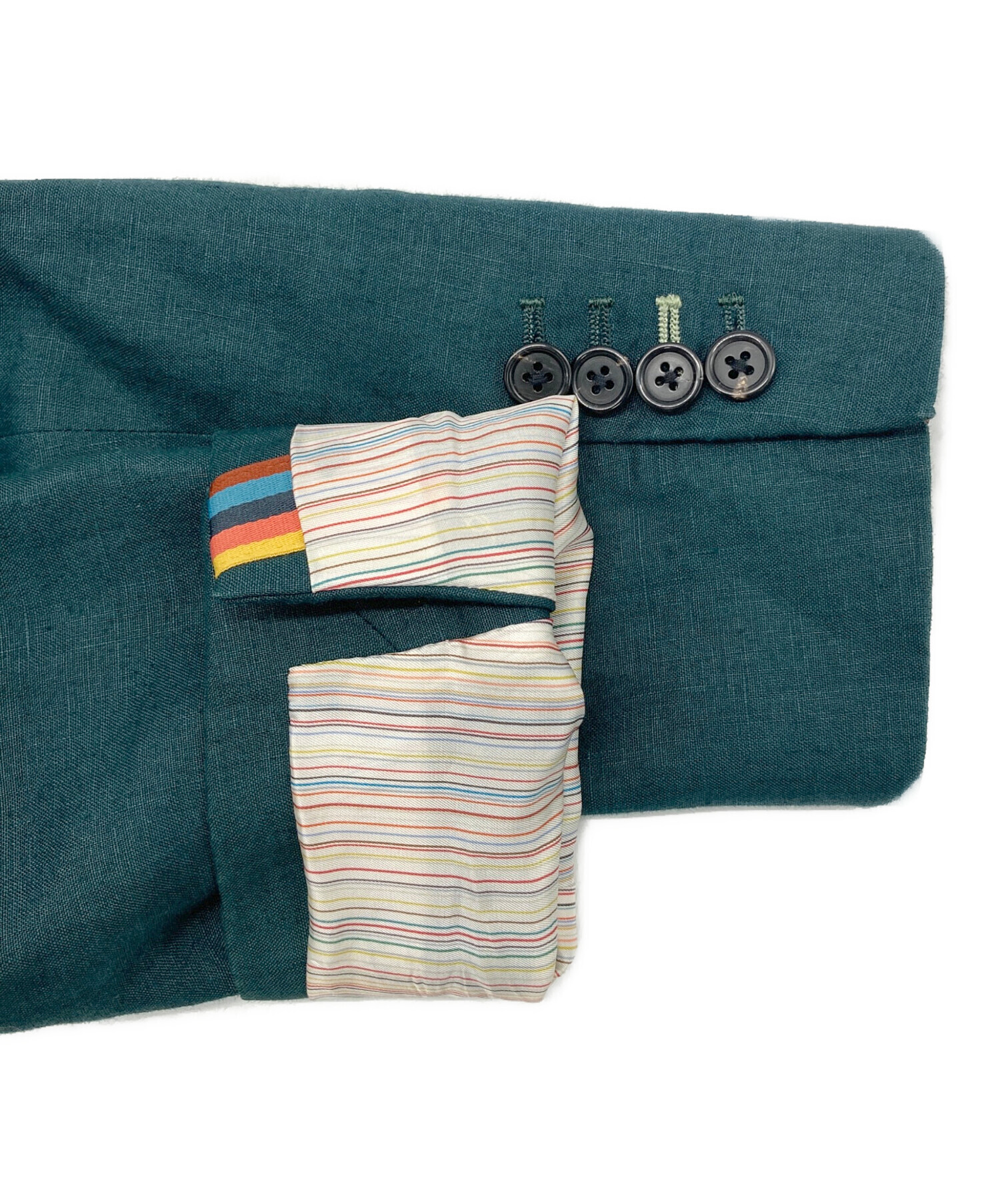 【現行タグ】ピーエスポールスミス　セットアップ　千鳥格子　リネン混　カーキ　L 中古・古着通販】Paul Smith (ポールスミス) 2Bリネンセットアップ