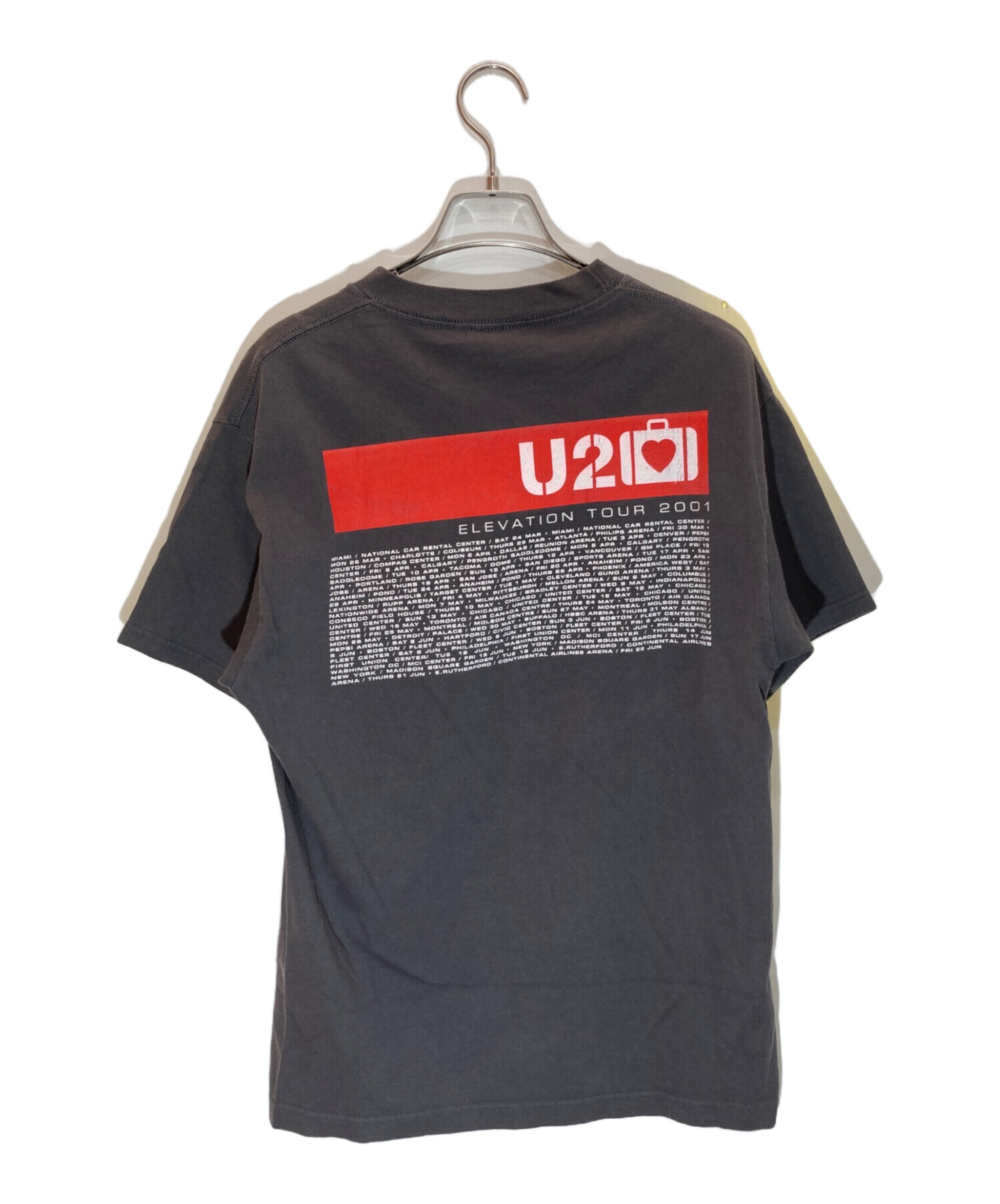 1985ツアーtシャツ USA製 U2 バンドTシャツ 　ラグラン　激レア 中古・古着通販】U2 (ユーツー) バンドTシャツ グレー サイズ:Ⅿ