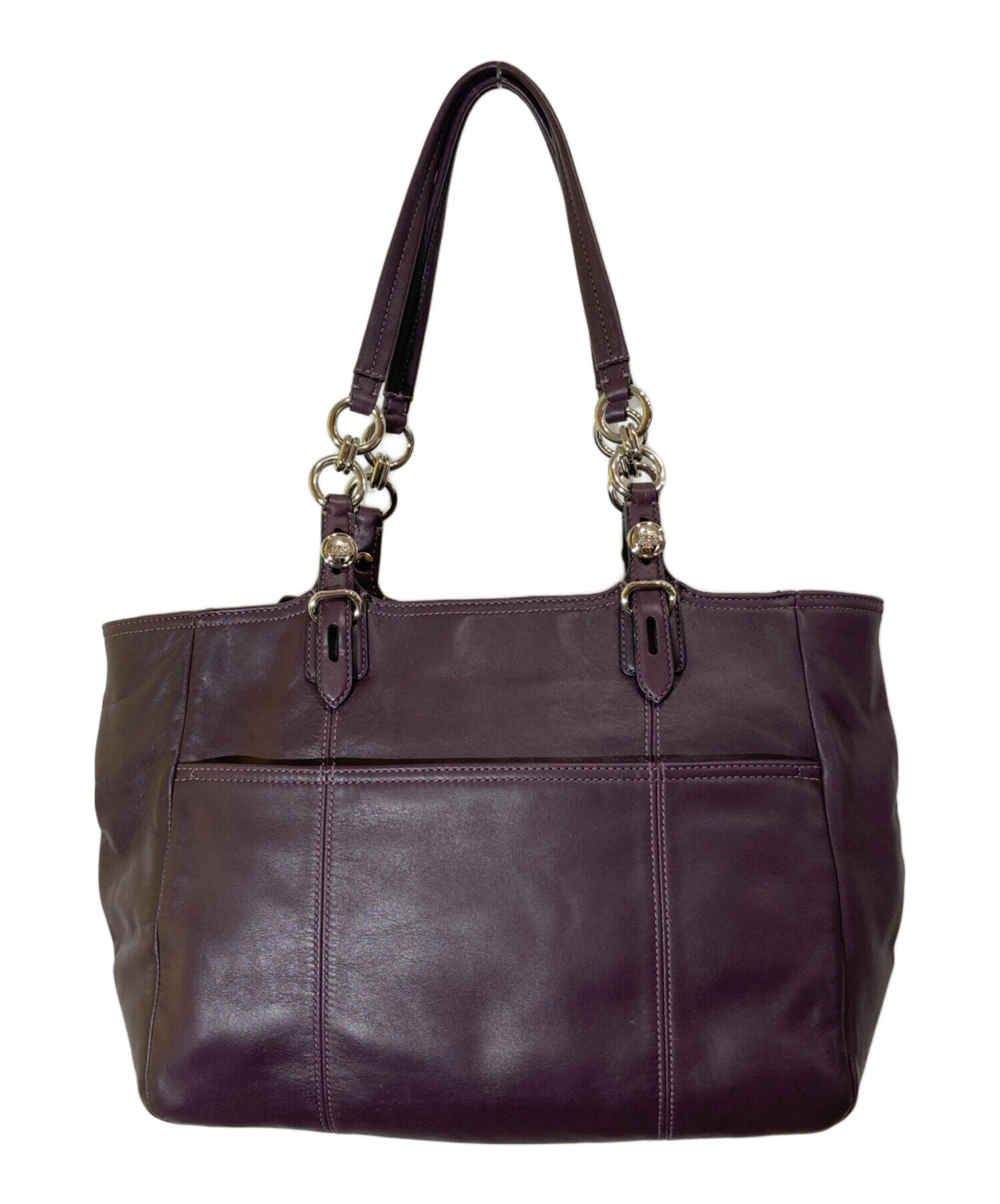 中古・古着通販】COACH (コーチ) レザートートバッグ パープル 