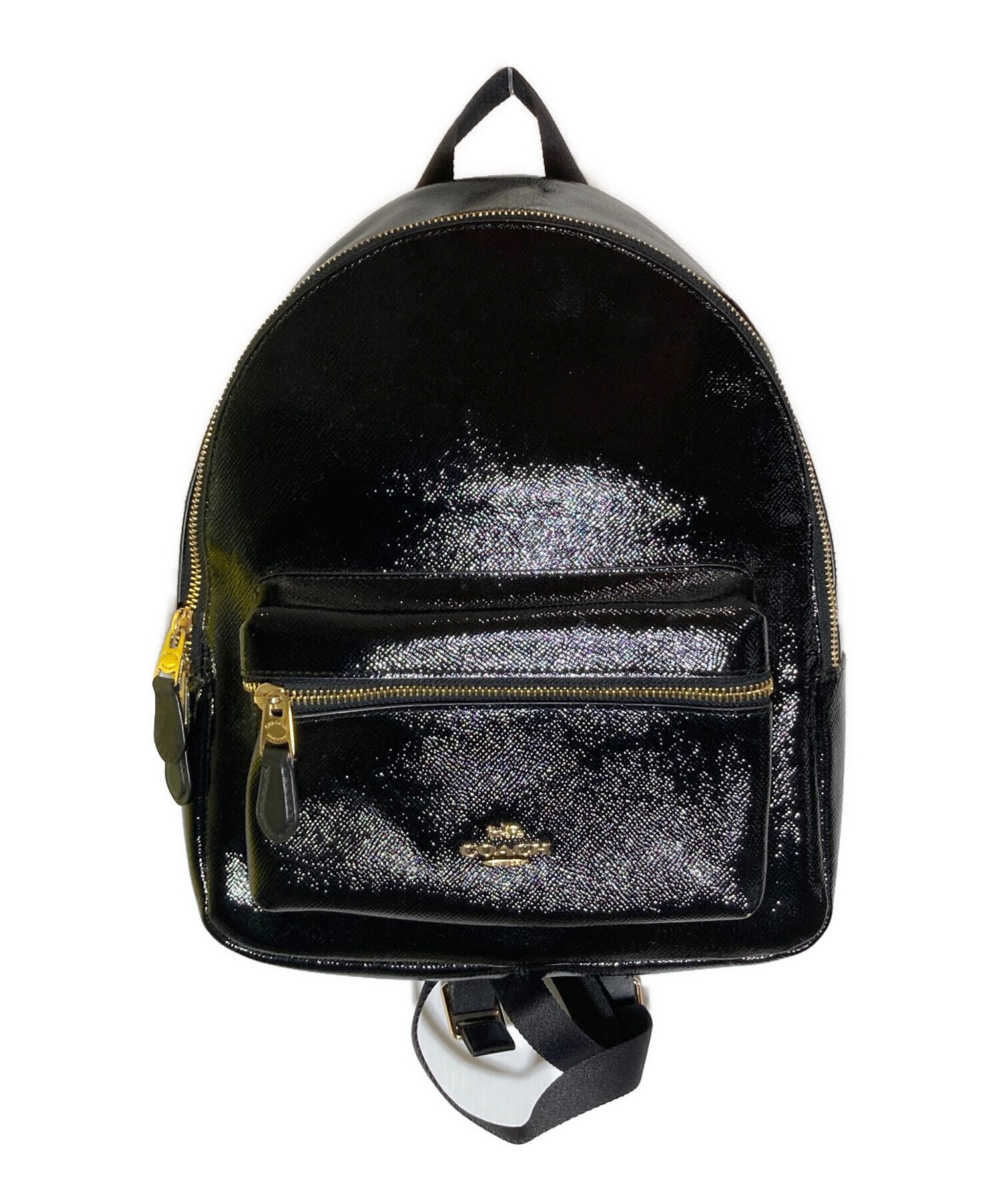中古・古着通販】COACH (コーチ) パテント クロスグレーンレザー 