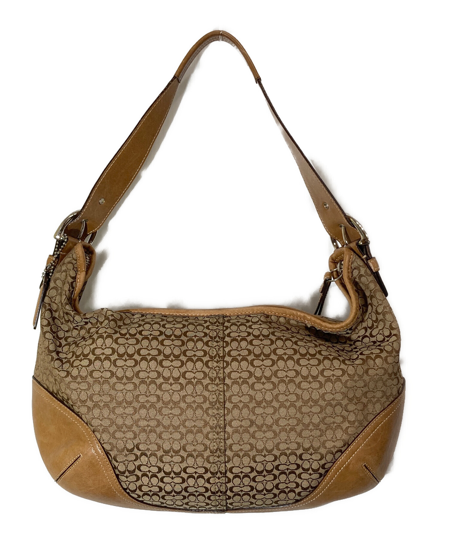 コーチ　ハンドバッグ　ベージュ　シグネチャー　ワンショルダー　COACH　u16 コーチ ハンドバッグ ベージュ シグネチャー ワンショルダー