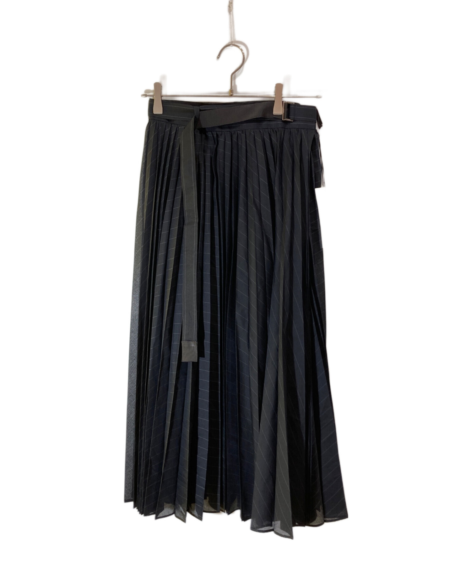 中古・古着通販】sacai (サカイ) Chalk Stripe Skirt ネイビー サイズ