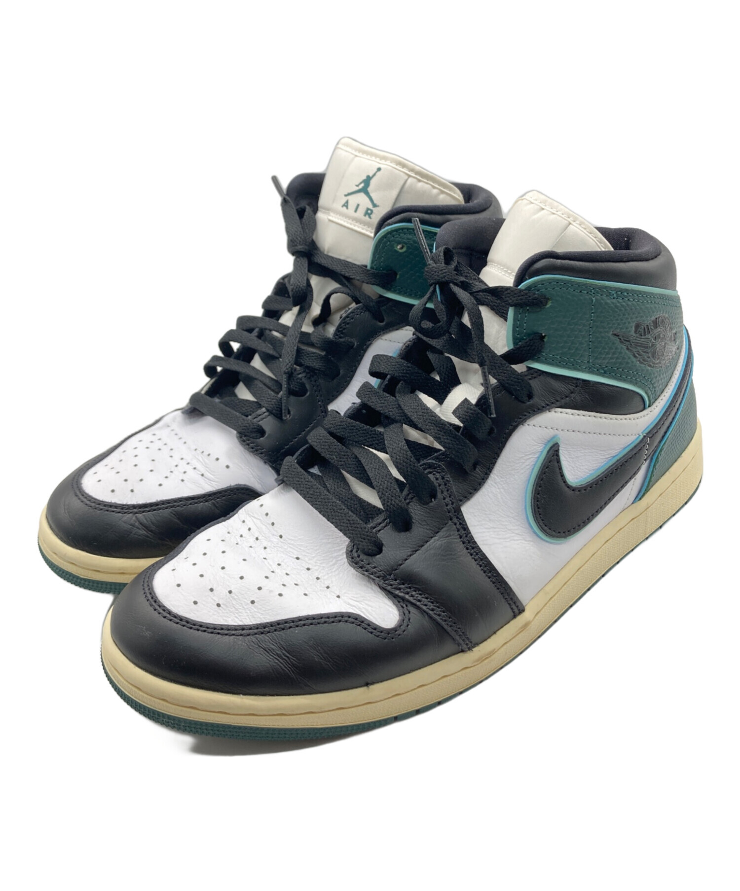 中古・古着通販】NIKE (ナイキ) Air Jordan 1 Mid ブラック×グリーン 