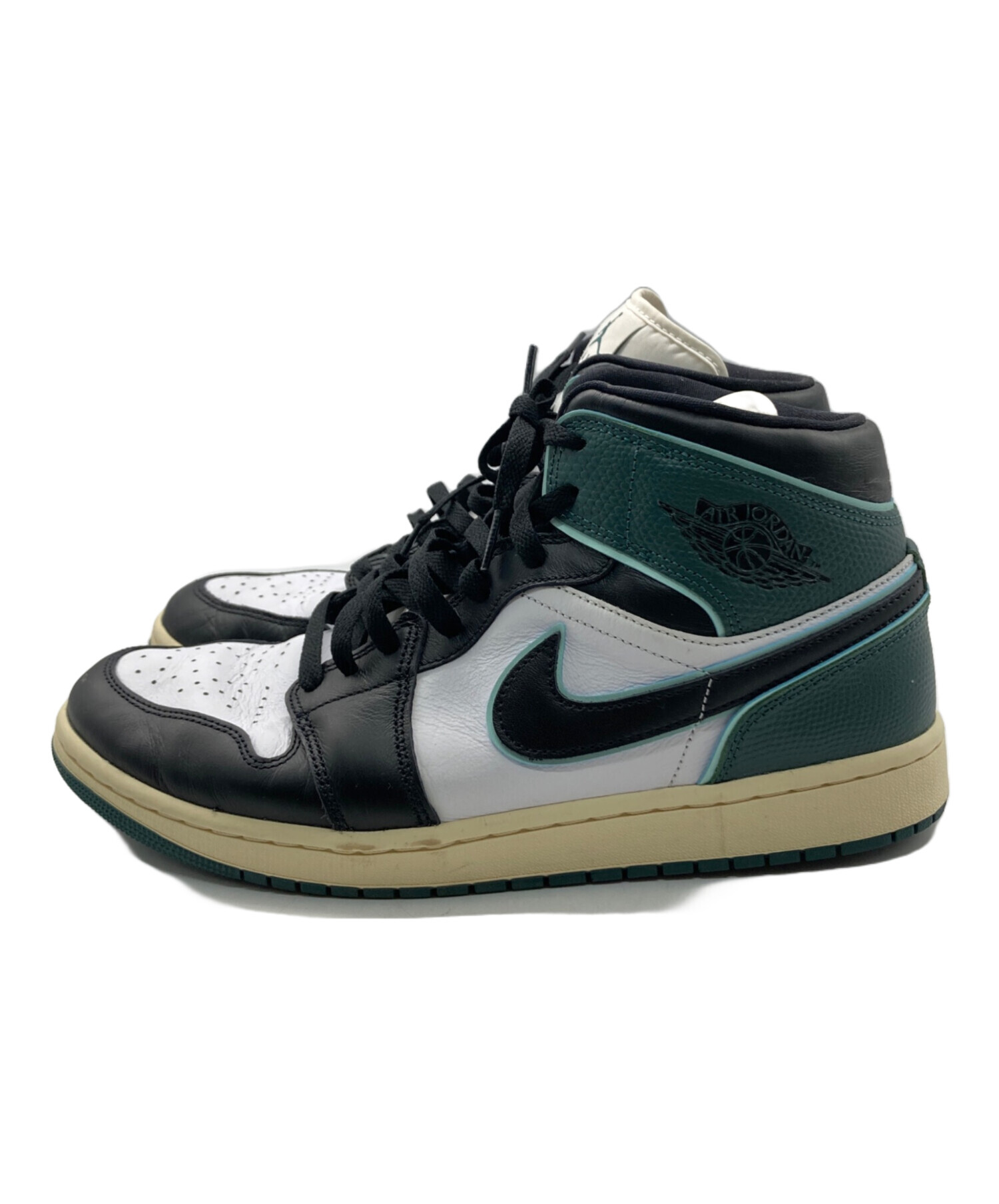 中古・古着通販】NIKE (ナイキ) Air Jordan 1 Mid ブラック×グリーン 