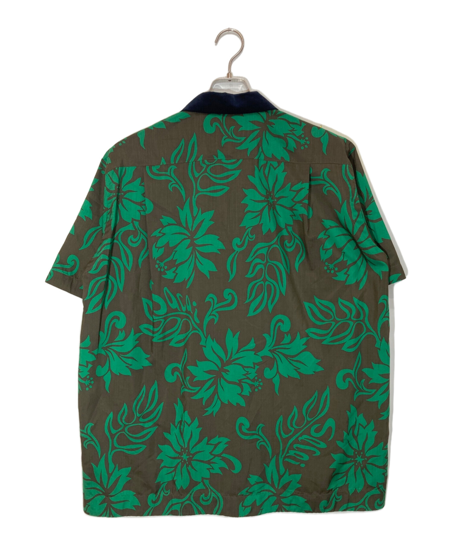 お値下げ sacai キュプラ バックフレア Tシャツ 2/グリーン トップス 中古・古着通販】sacai (サカイ) Floral Print Shirt ブラウン