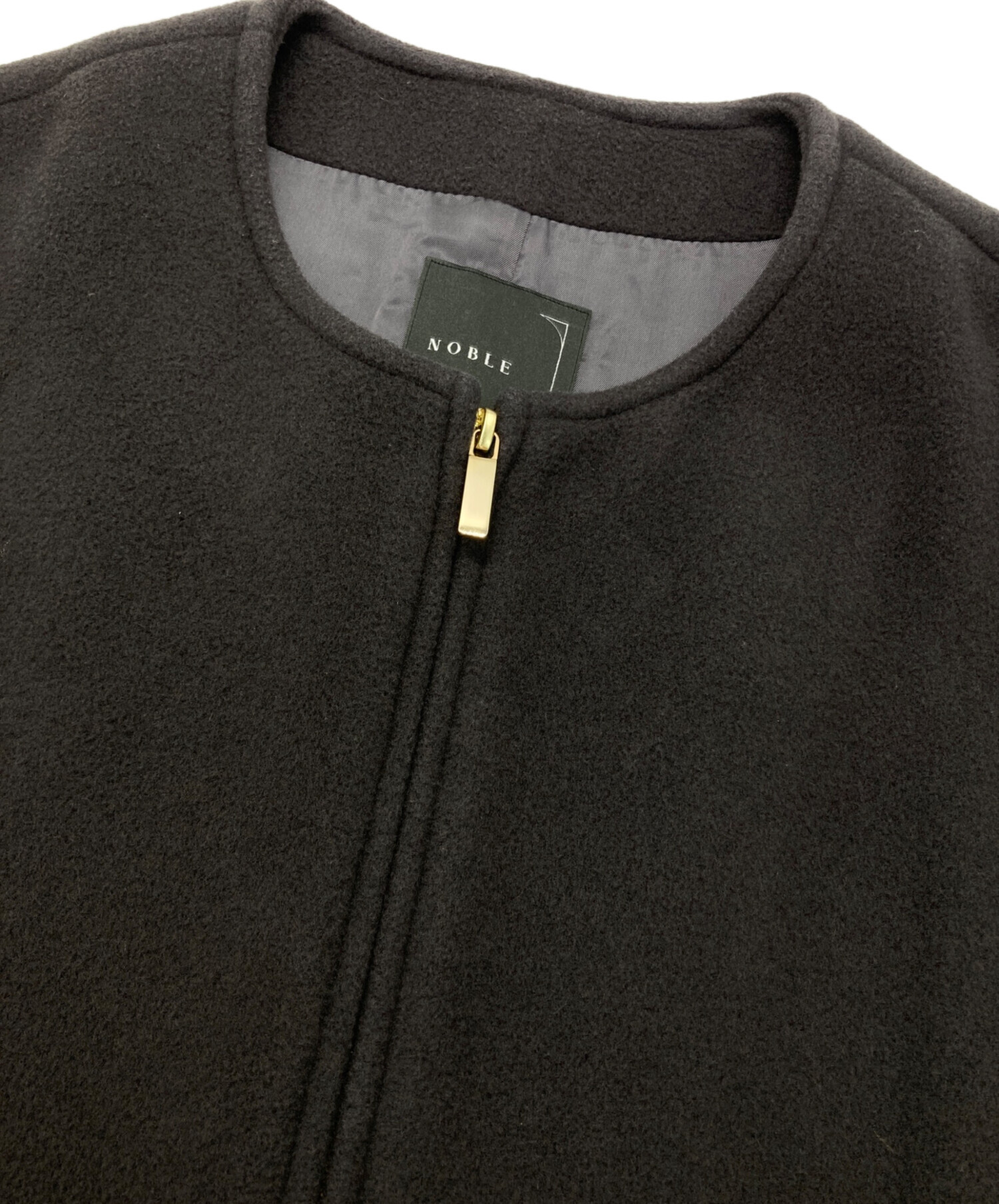 NOBLEノーブル　MTRカラーレスジップショートコート　ブラック34 中古・古着通販】Noble (ノーブル) MTRカラーレスジップショート