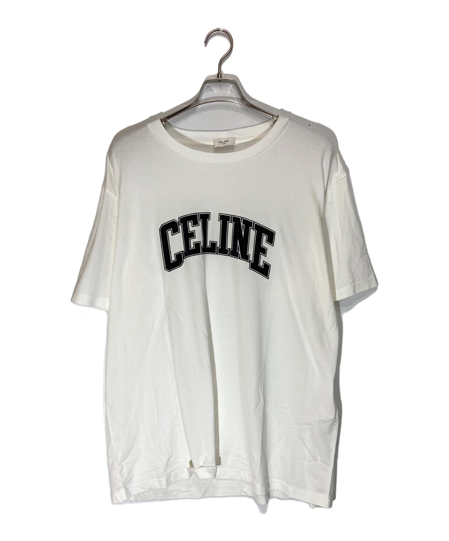 【CELINE】セリーヌ ルーズ Tシャツ コットンジャージー ホワイト 半袖S② CELINE】セリーヌ ルーズ Tシャツ コットンジャージー ホワイト 半袖④