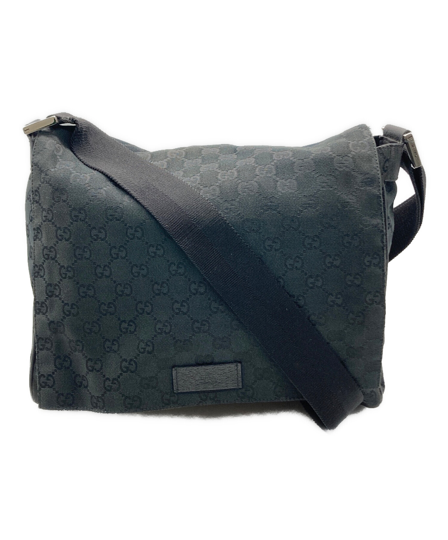 M*n様 Gucci ブラック GGキャンバス ショルダーバッグ 中古・古着通販】GUCCI (グッチ) GGキャンバスショルダーバッグ