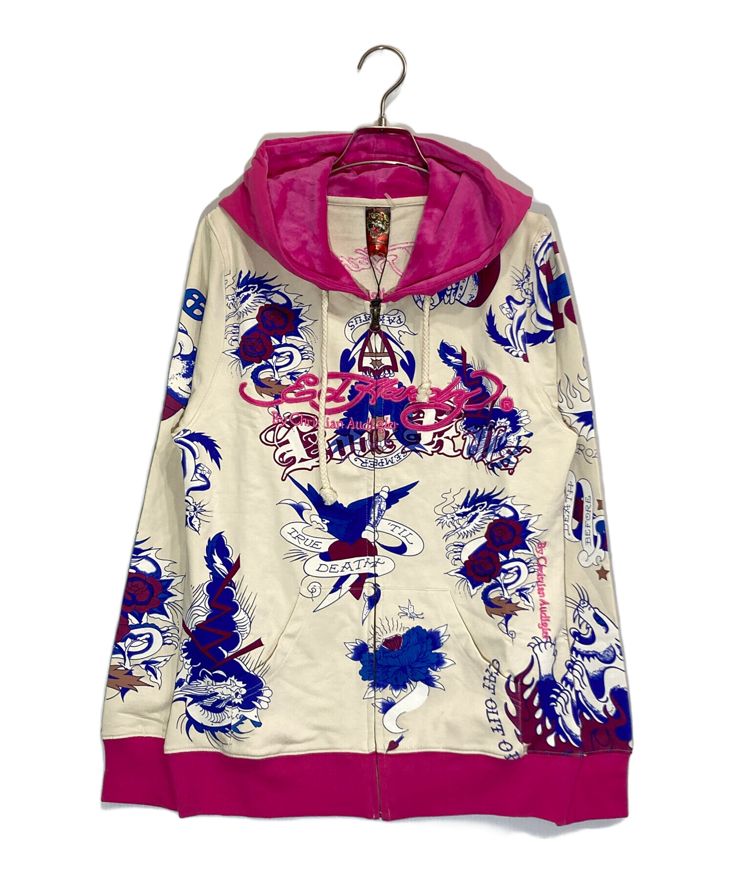 中古・古着通販】ED HARDY (エド ハーディー) 総柄ジップパーカー