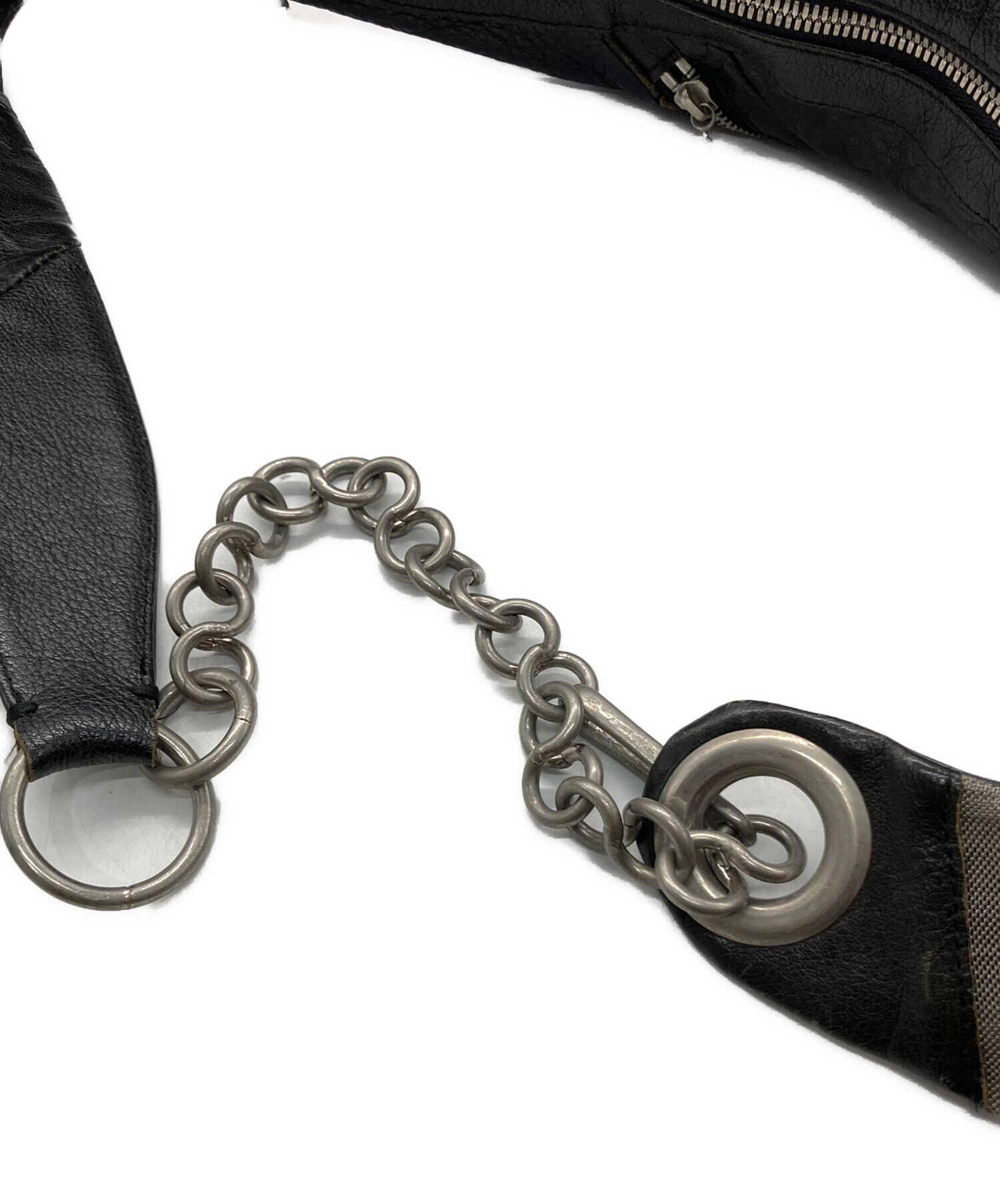 alfredo BANNISTER アルフレッドバニスターショルダーバッグ　黒革 中古・古着通販】alfredoBANNISTER (アルフレッドバニスター) チェーン
