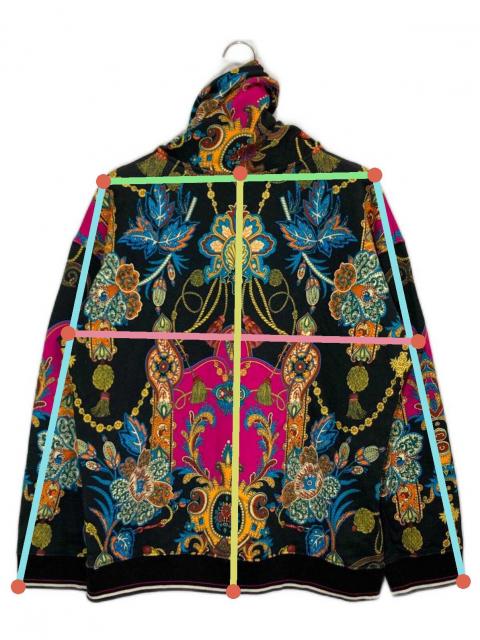 ETRO エトロ アルパカ　マルチカラー　カート 総柄 M〜L マルチカラー 中古・古着通販】ETRO (エトロ) 総柄パーカー マルチカラー