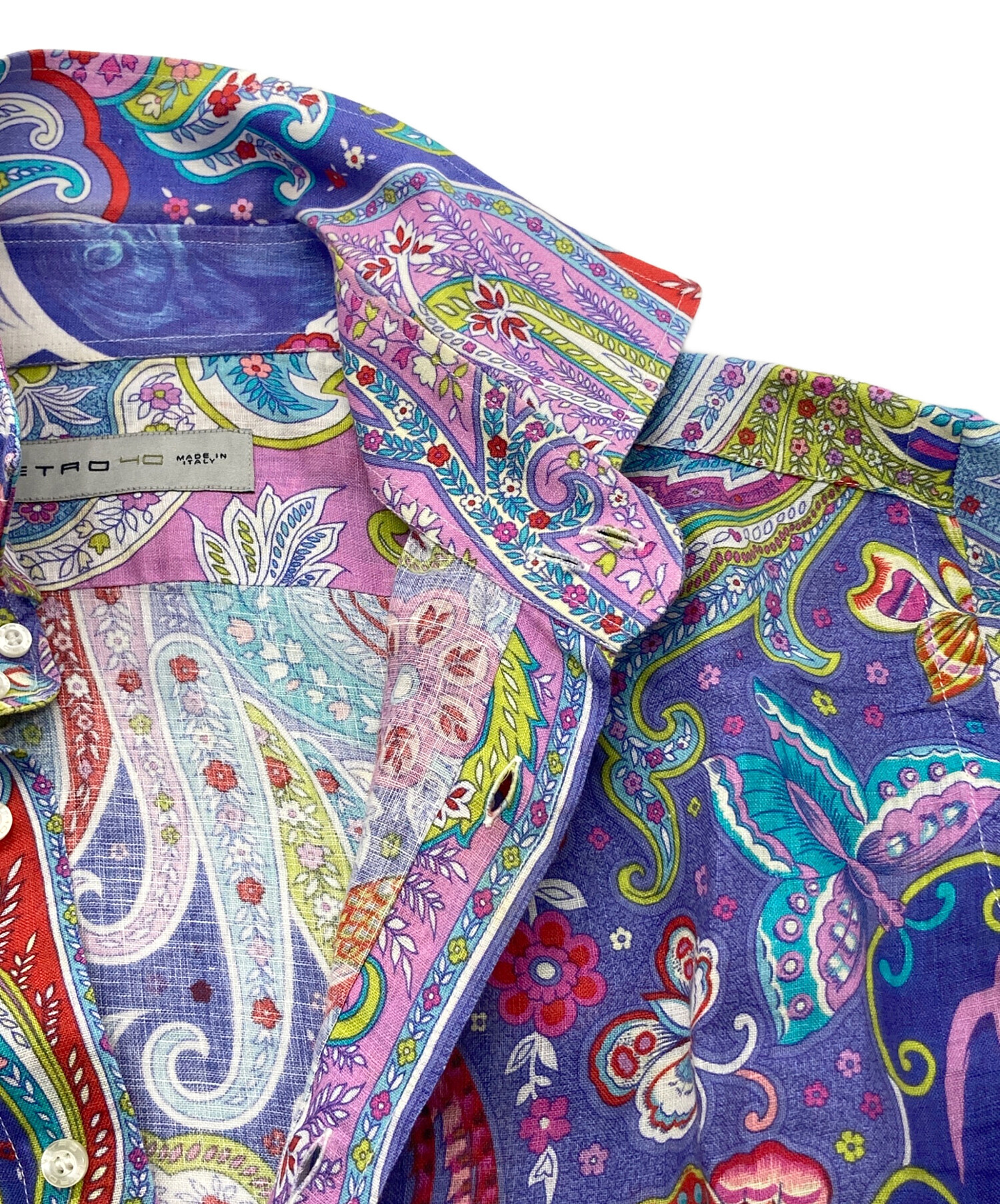 中古・古着通販】ETRO (エトロ) ペイズリー総柄リネンシャツ マルチ