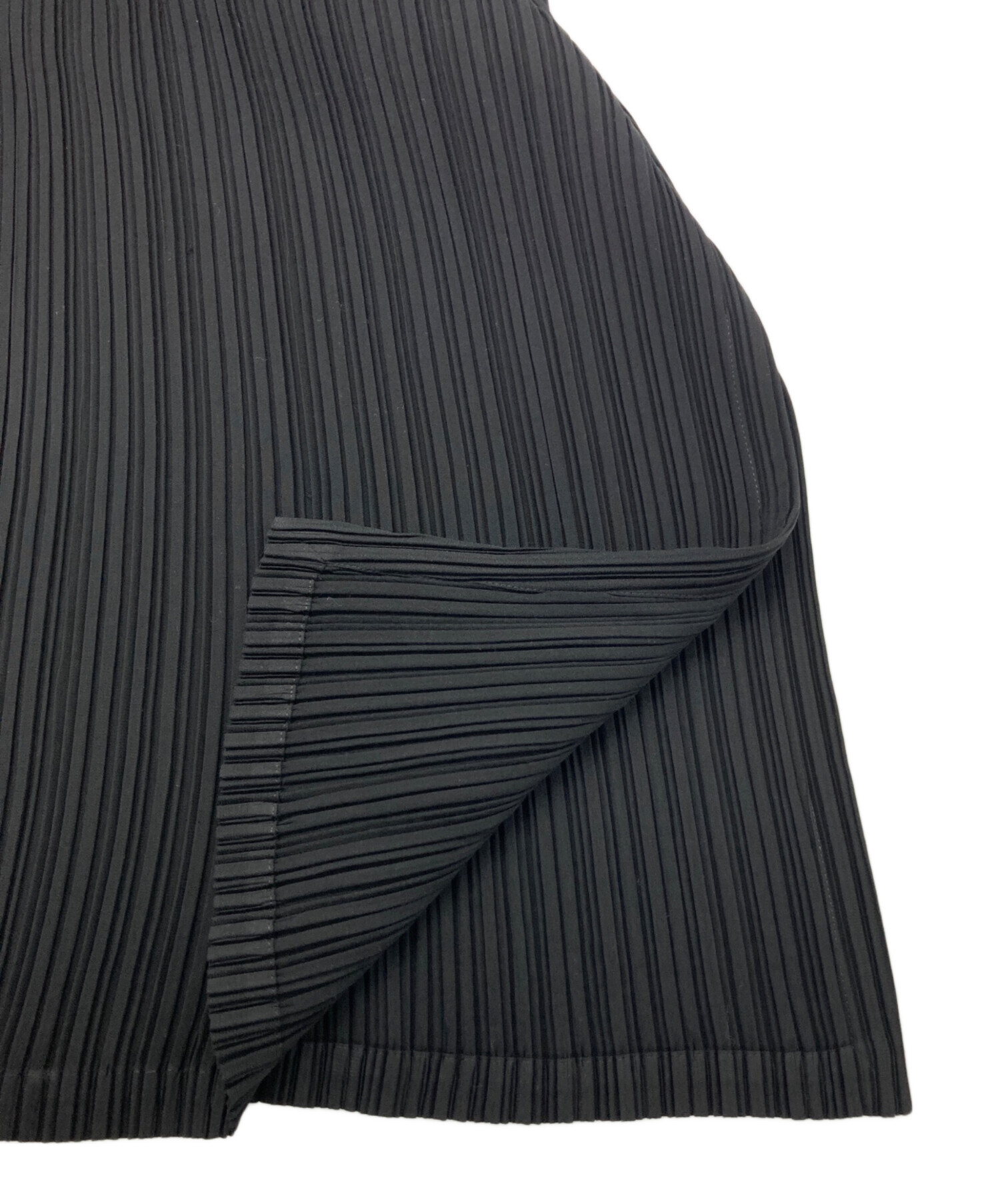 イッセイミヤケFETE 黒　ロング　プリーツスカート　スリット 中古・古着通販】ISSEY MIYAKE FETE (イッセイミヤケフェット