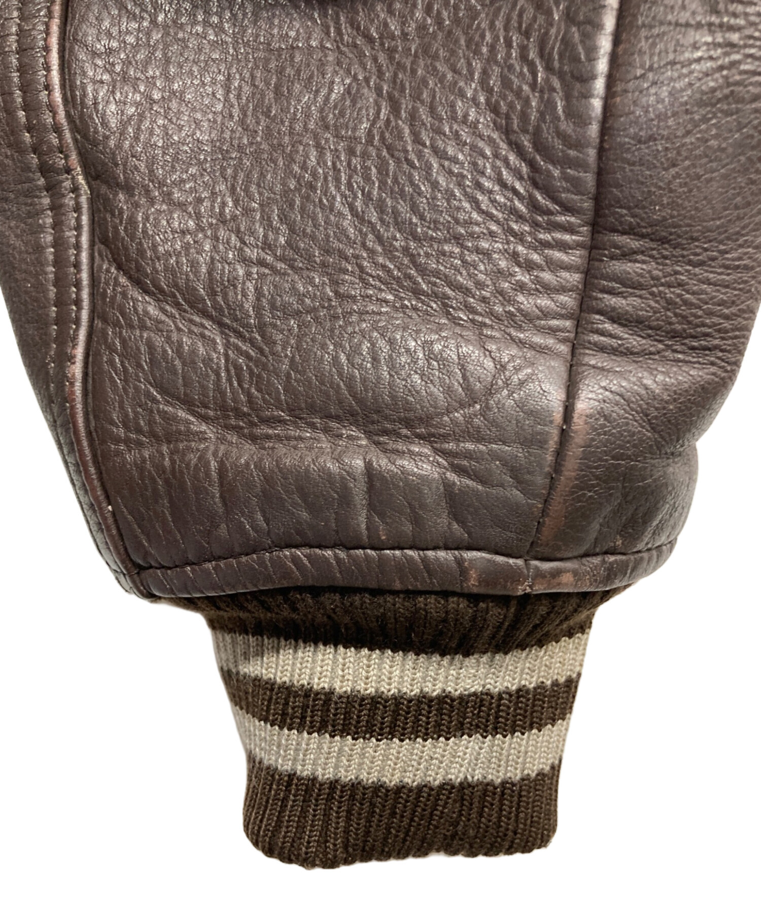 中古・古着通販】AVIREX (アヴィレックス) レザースタジャン ブラウン